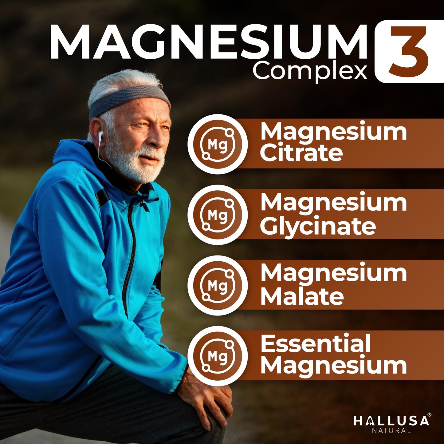 Hallusa Natural Magnesium Complex Capsule, 60 Count