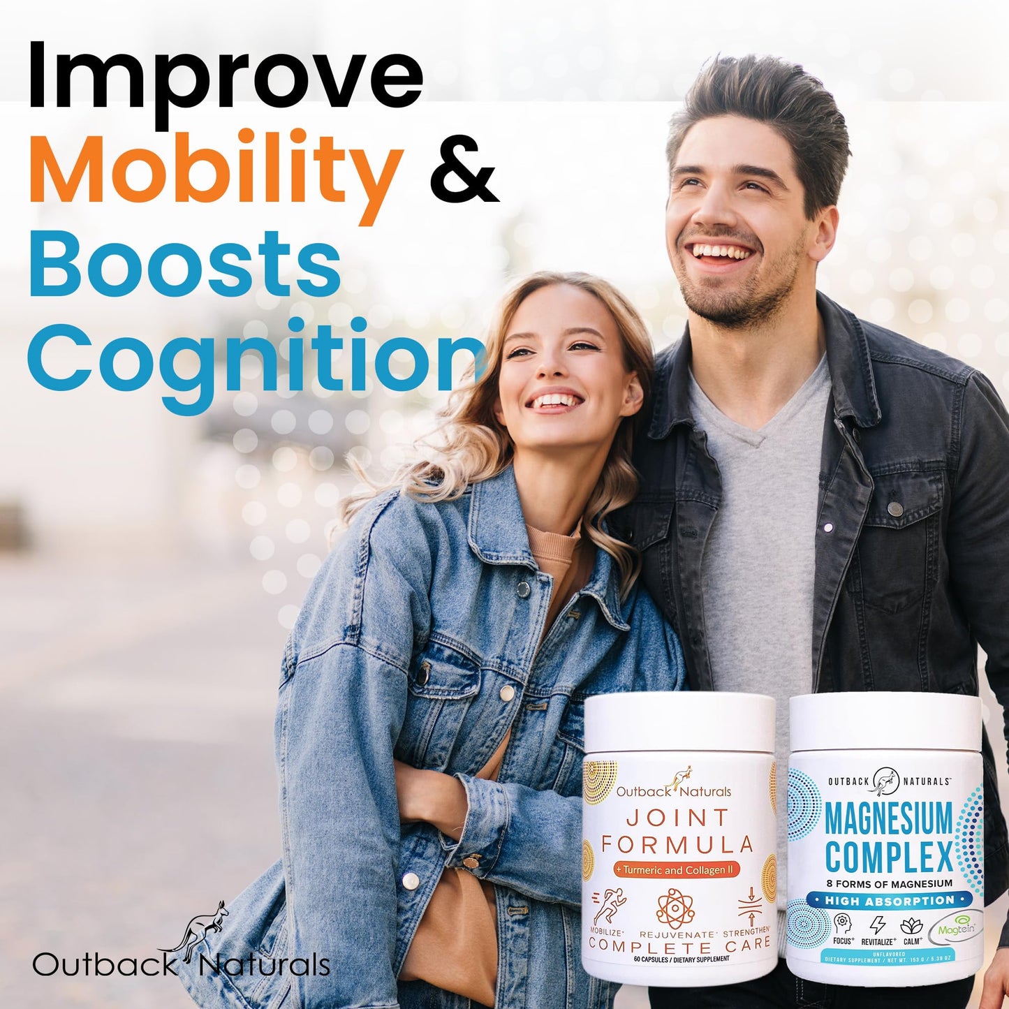 Outback Naturals Magnesium Complex Powder & Enhanced Joint Relief Formula Bundle