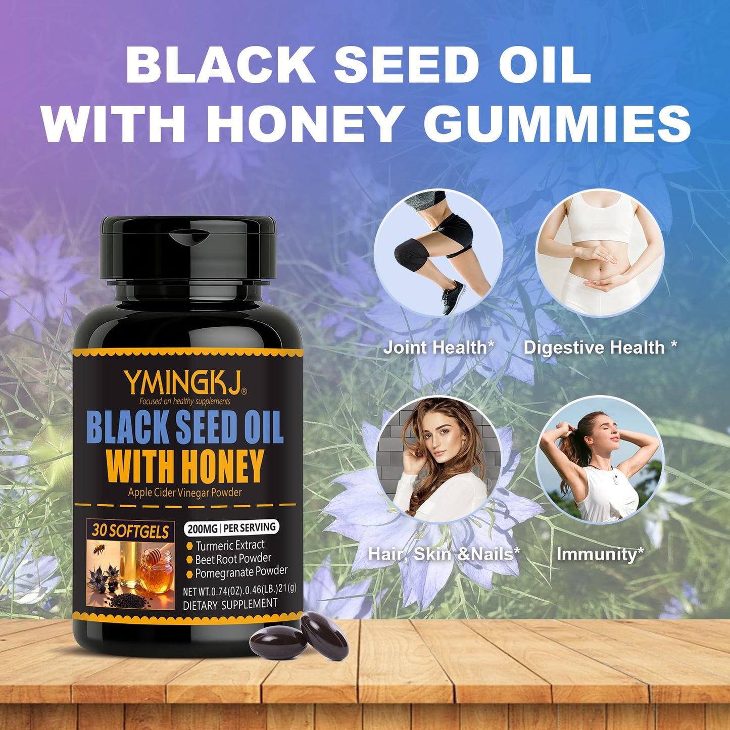YMINGKJ Black Cumin Seed Oil Softgels, 30 Softgels