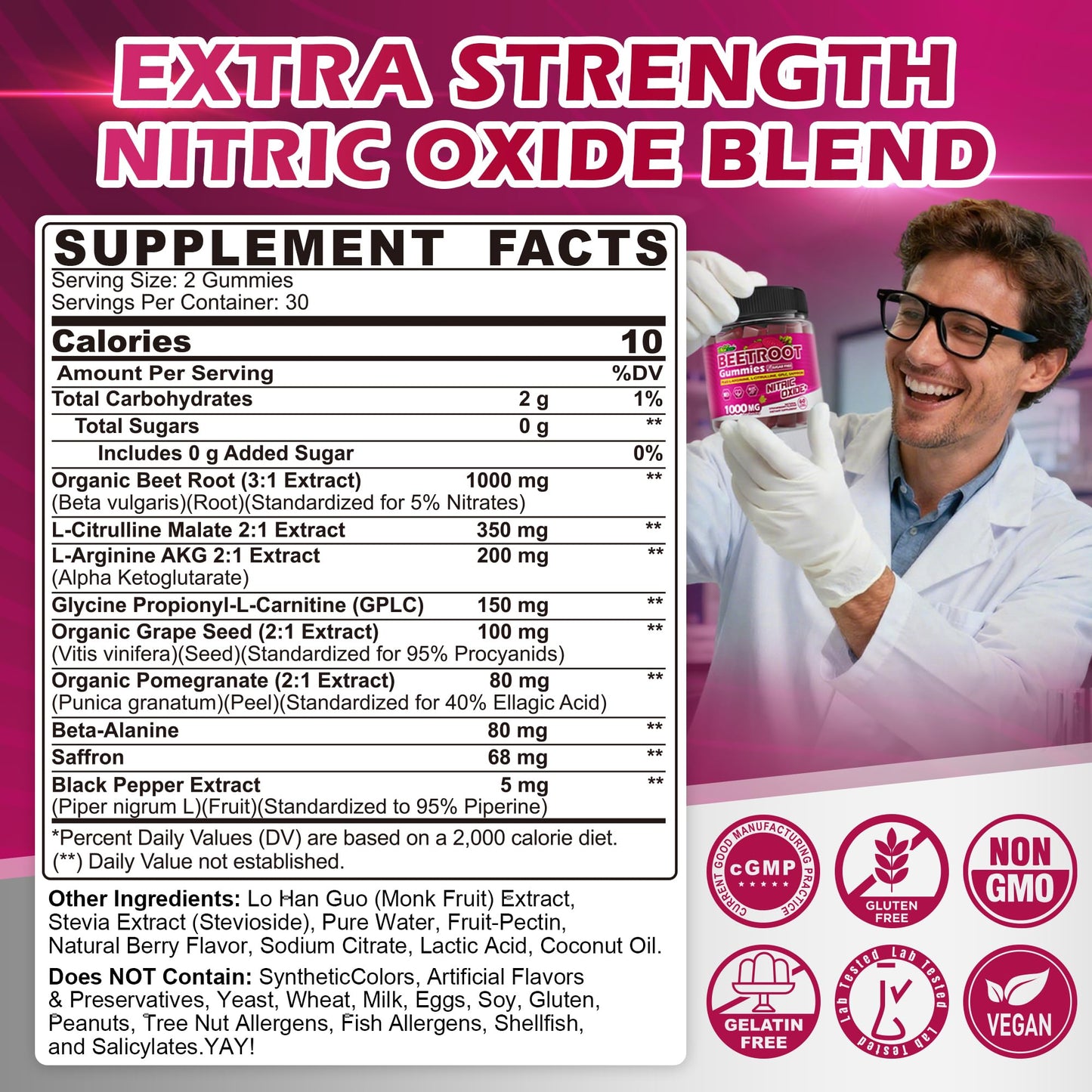 EnvyCure Beet Root Gummies with L-Citrulline & L-Arginine, 120 Gummies