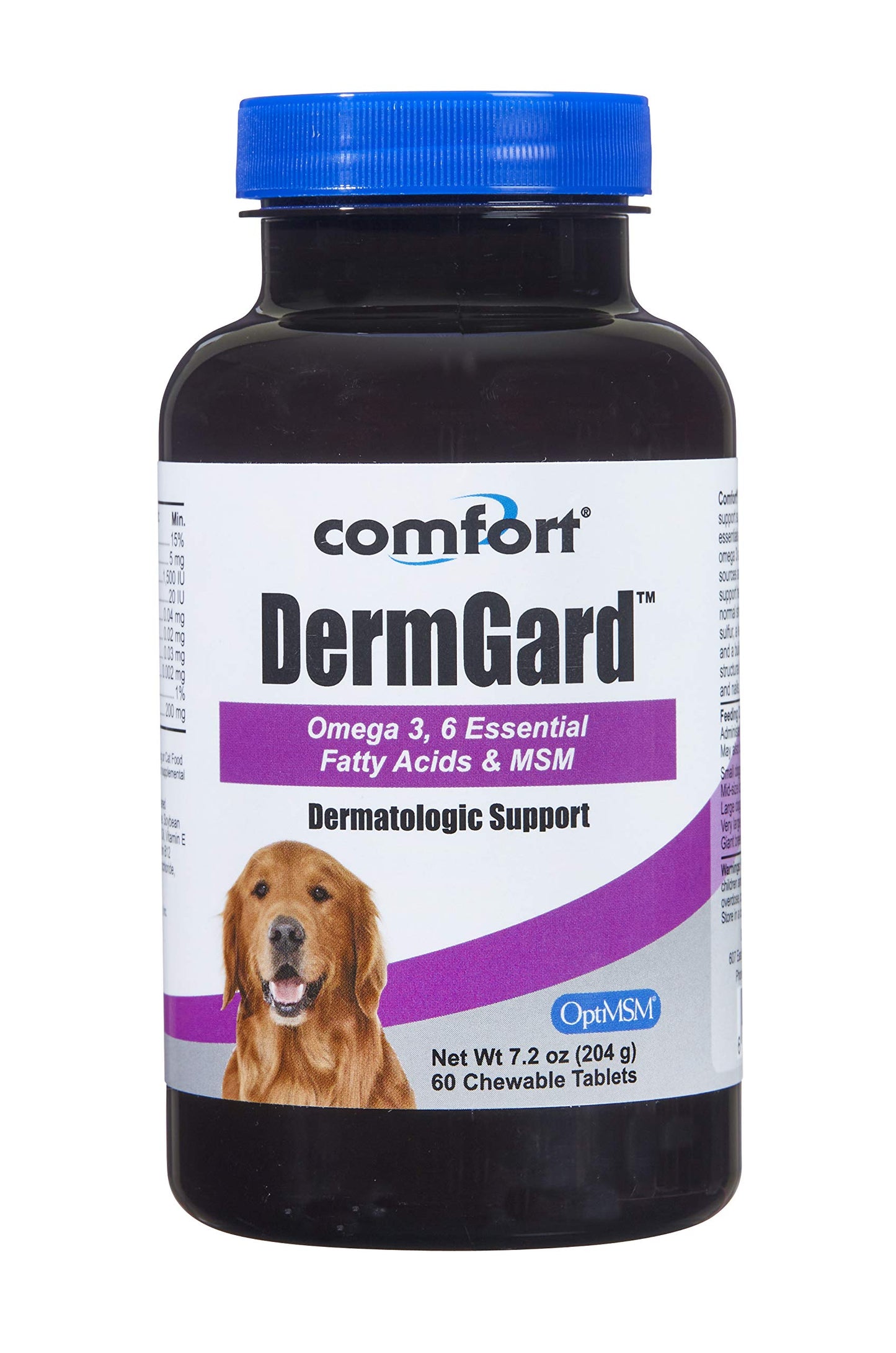 Comfort DermGard Skin and Coat Supplement for Dogs Chewable, 60 Count