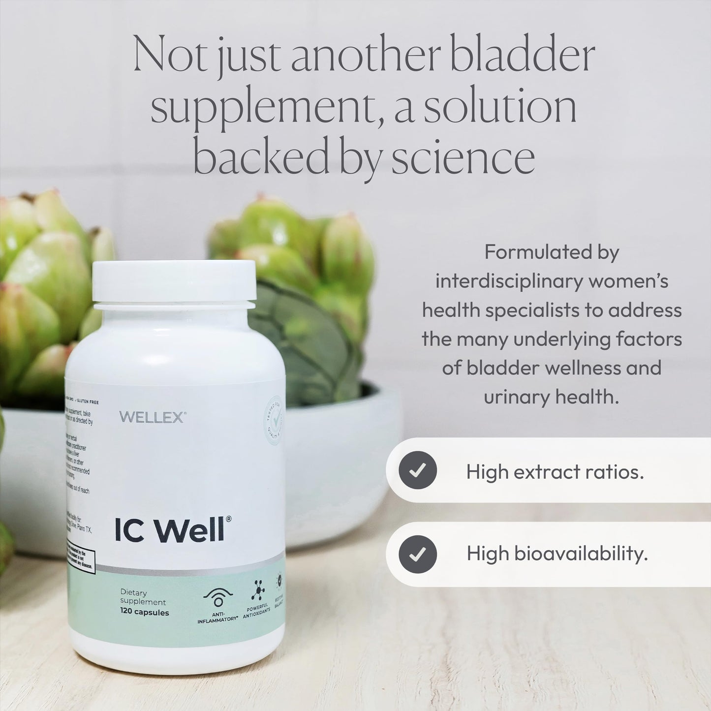 Papillex IC Well Bladder Comfort & Urinary Wellness Support Supplement Capsules 120