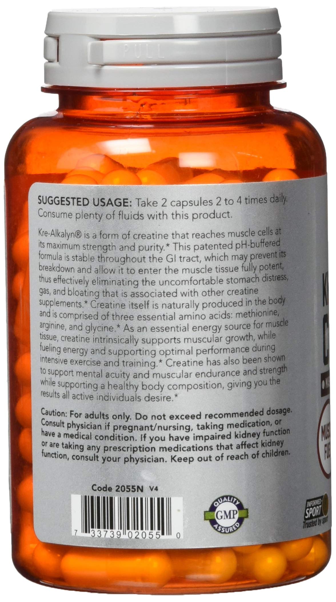 NOW Foods Kre-Alkalyn Creatine Capsules 120 Count
