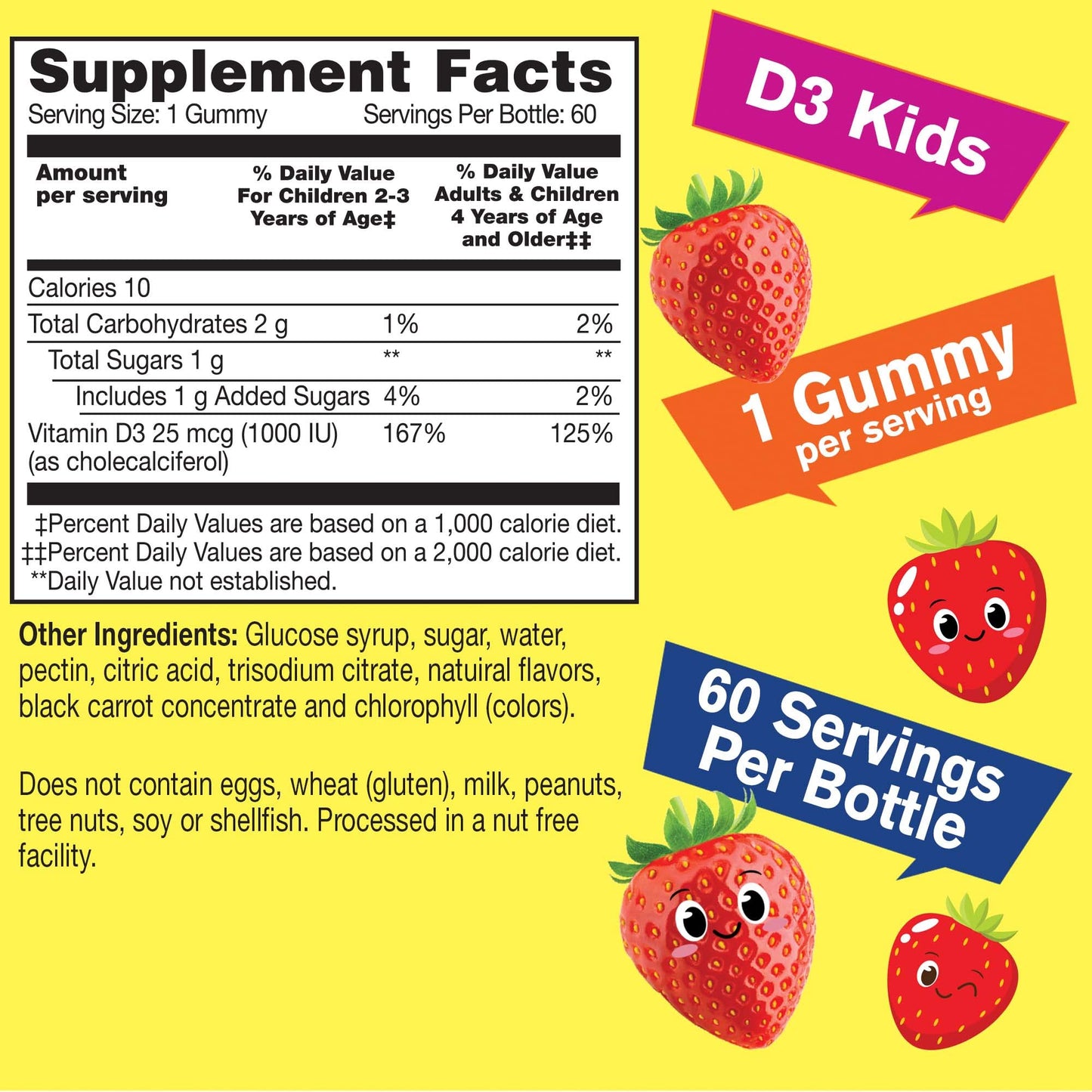 WellYeah Kids Vitamin D3 Gummies 60 Count