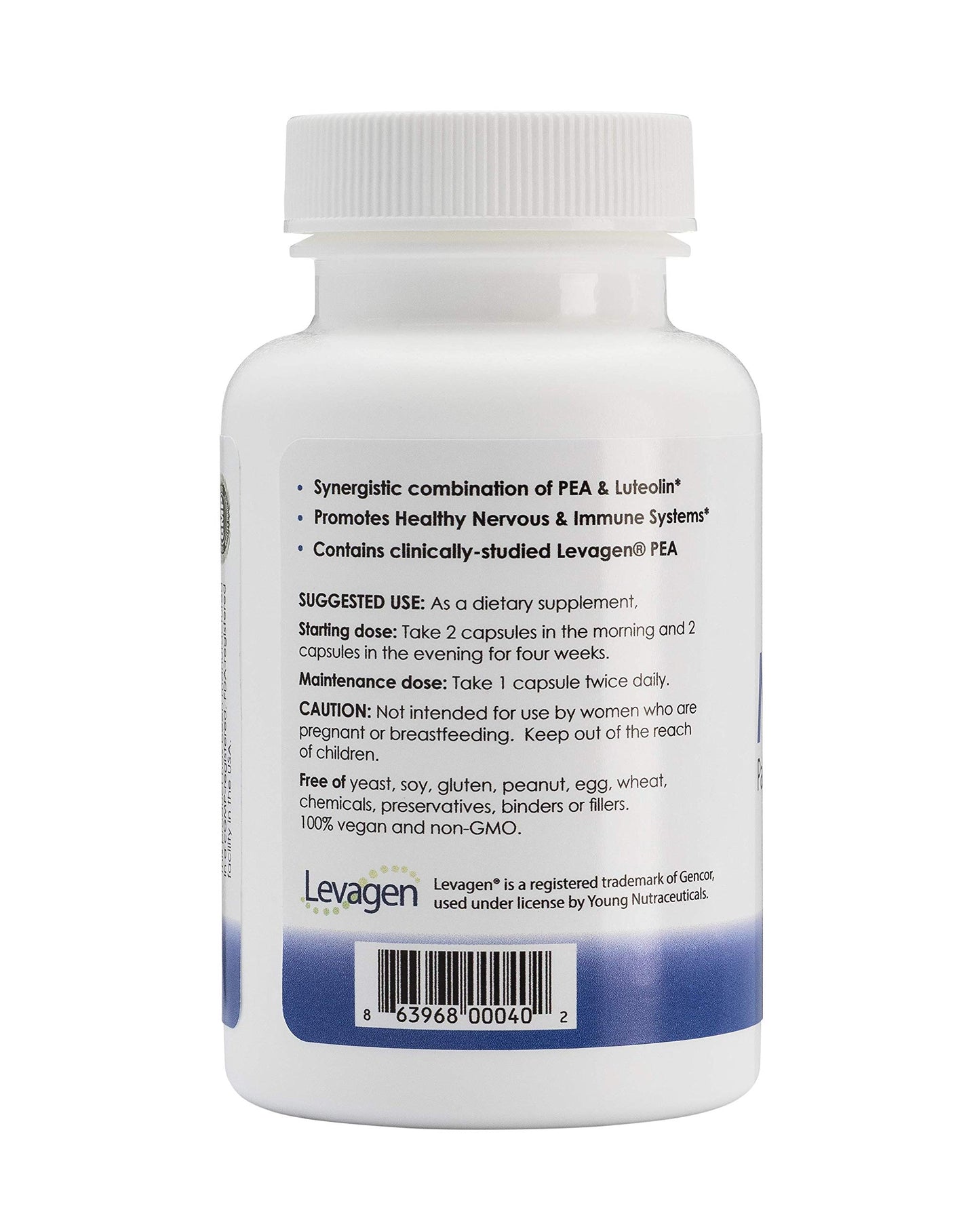 Mirica Pea Palmitoylethanolamide (PEA) and Luteolin Immune & Nervous System Support Capsule, 60 Count