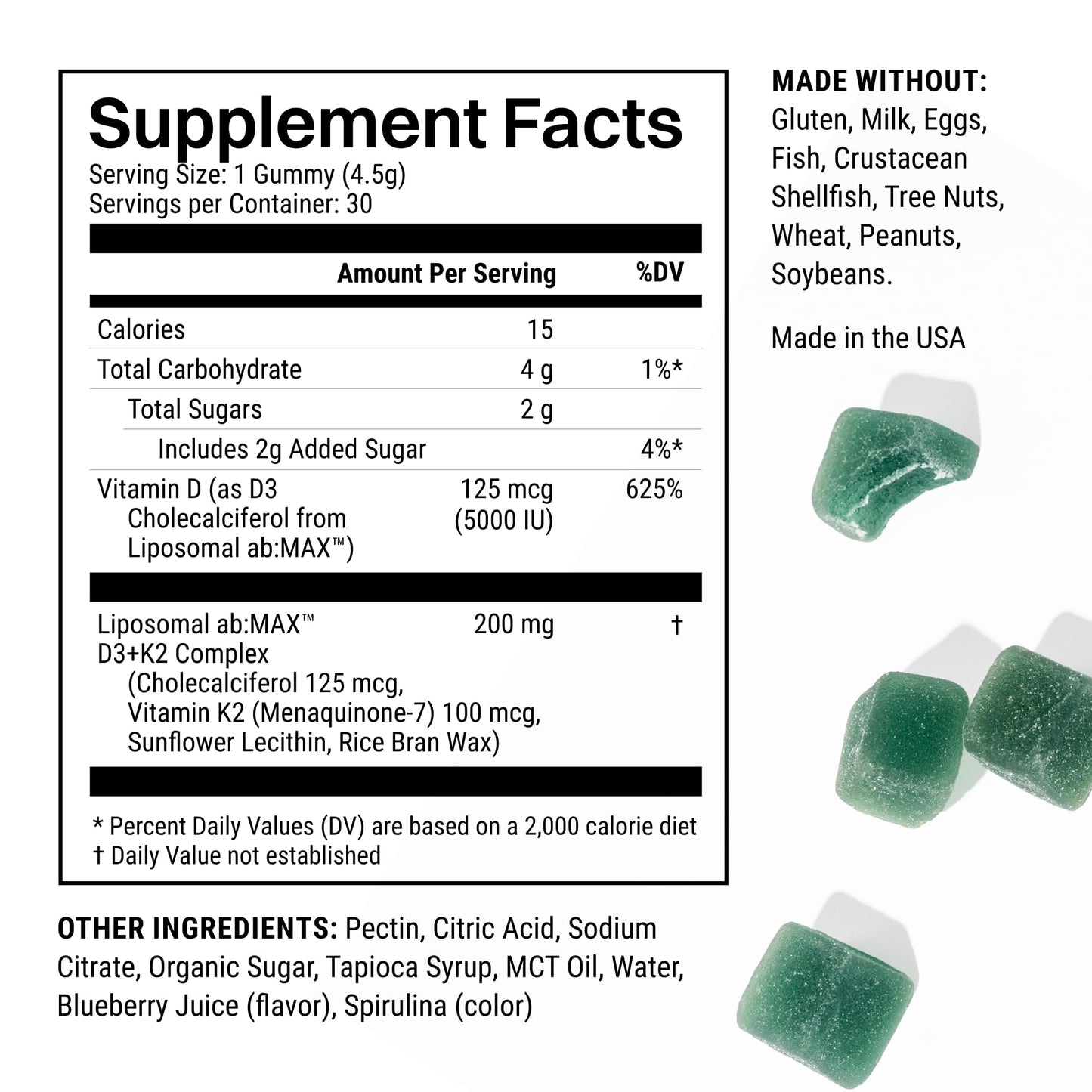 Haroutine Liposomal Vitamin D3 + K2 Gummies, 30 Count