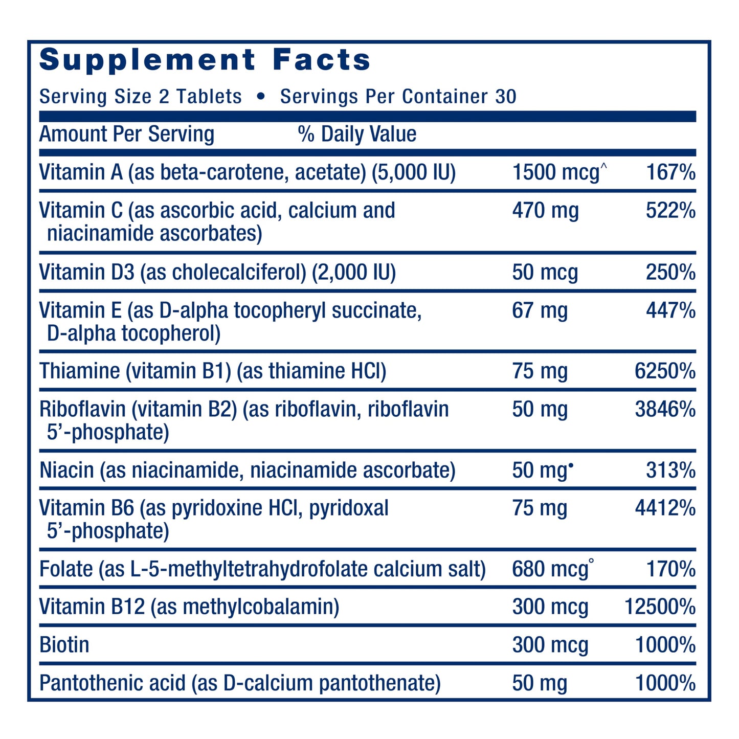 Life Extension Two-Per-Day Multivitamin Tablets 60