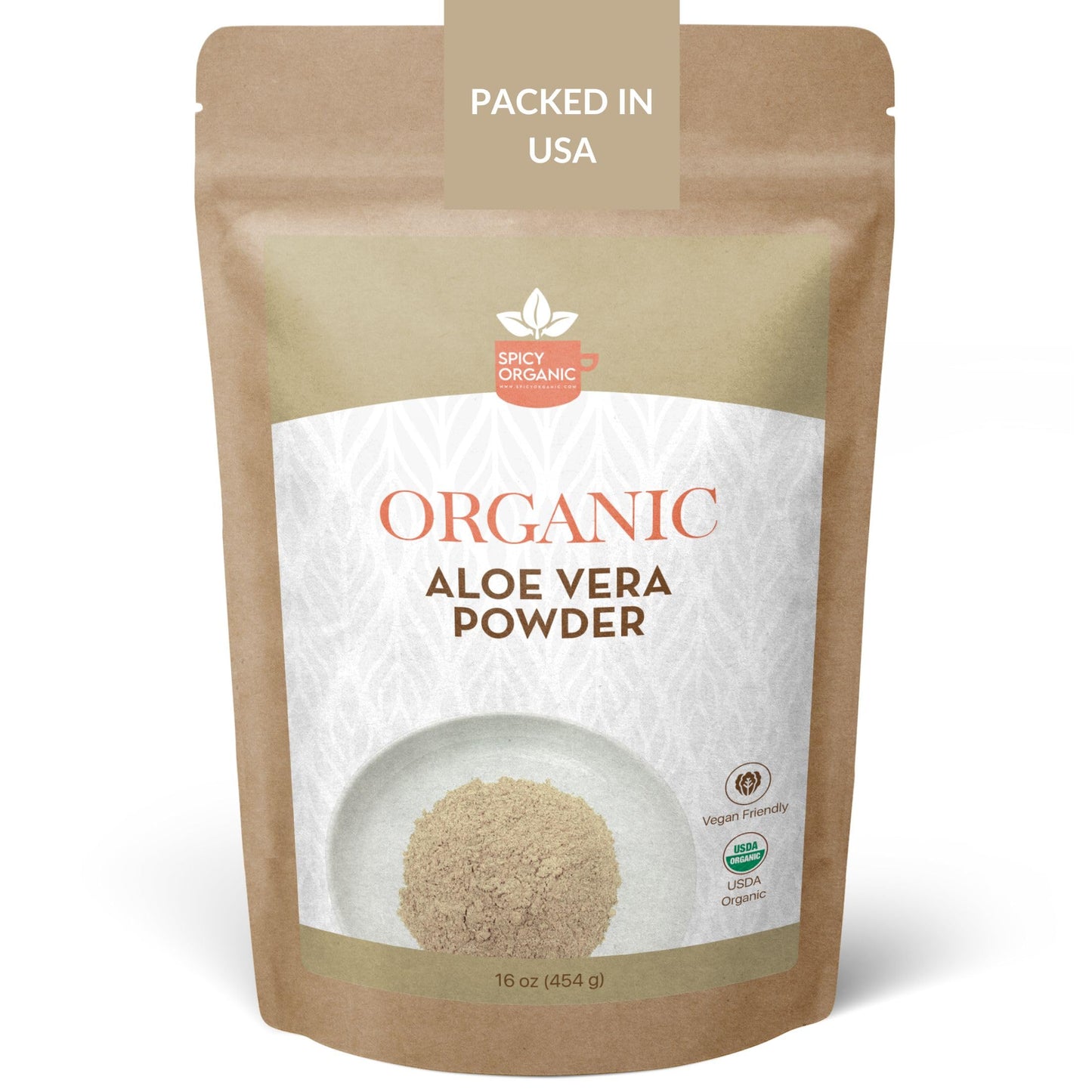 SPICY ORGANIC Aloe Vera Powder for Skin & Hair, Powder, 4 oz