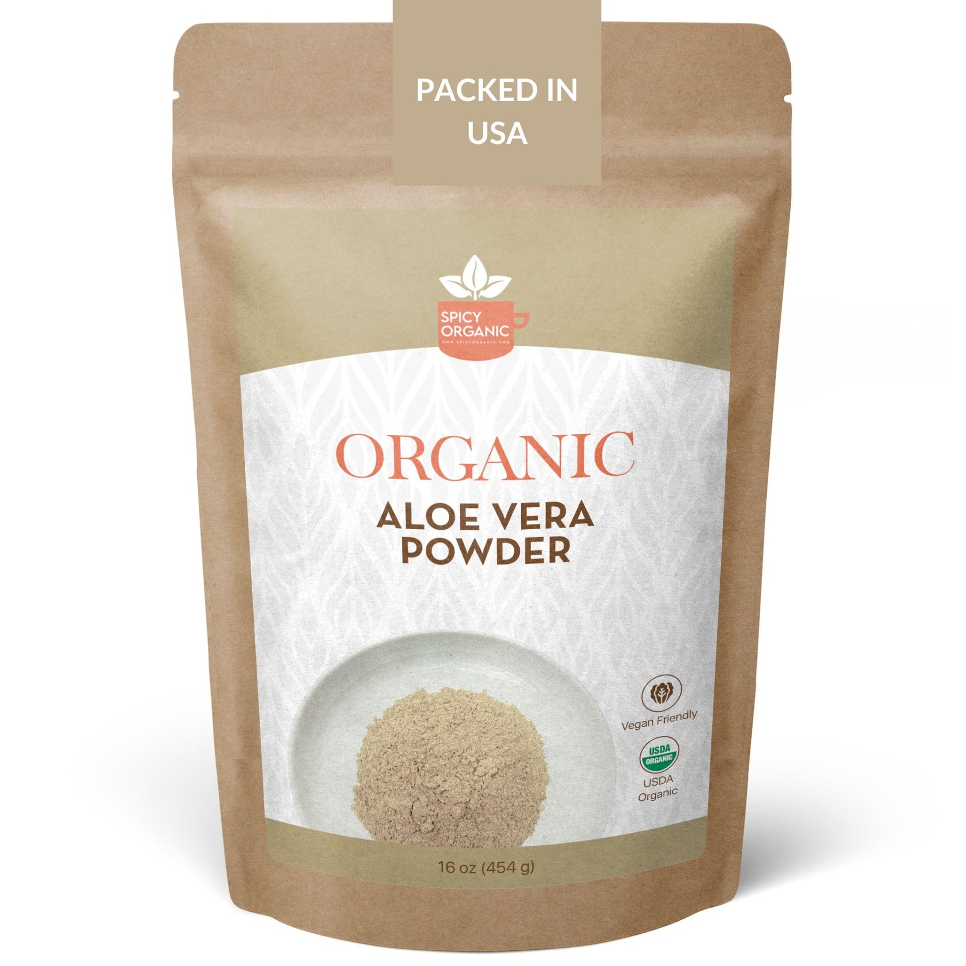 SPICY ORGANIC Aloe Vera Powder for Skin & Hair, Powder, 4 oz