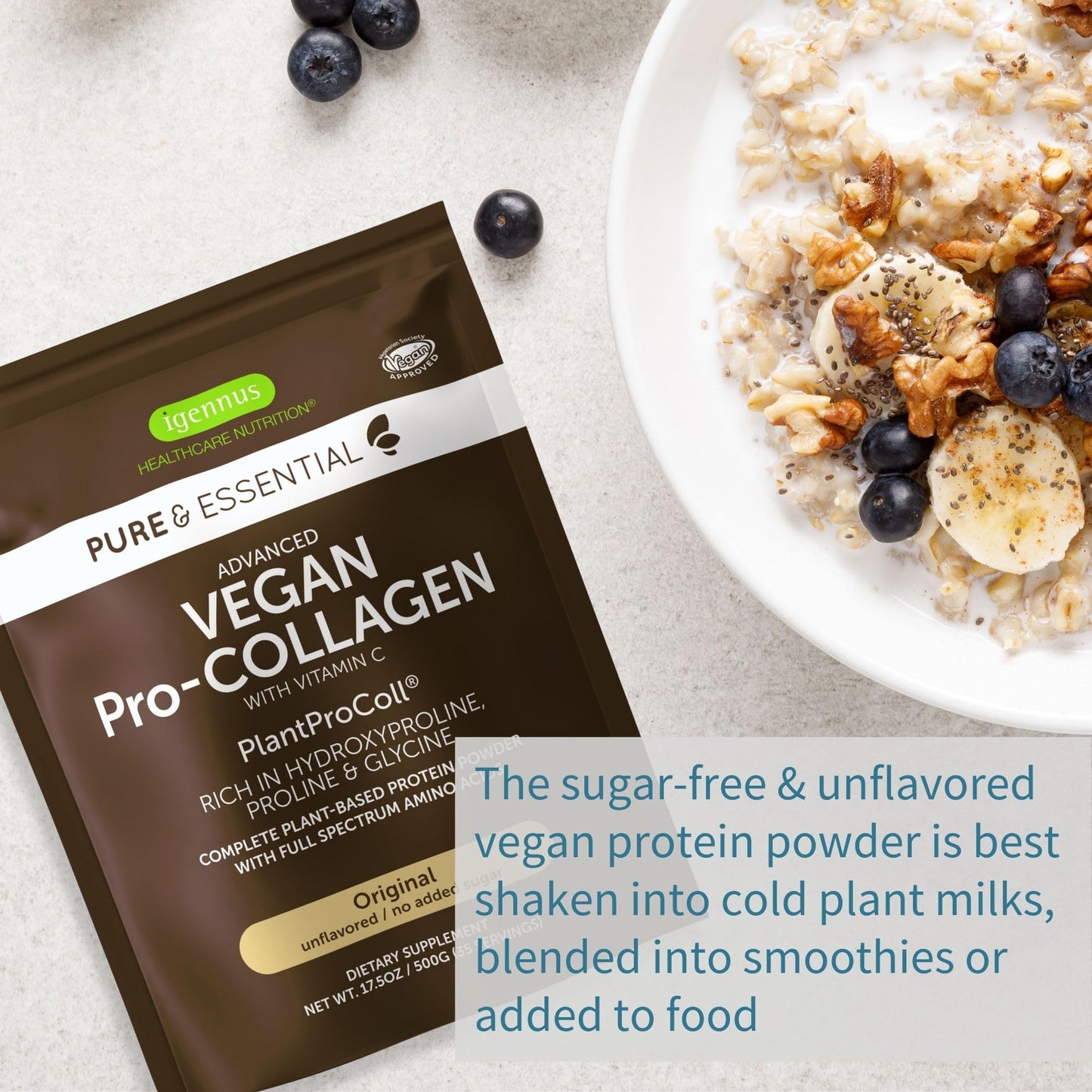 Igennus Healthcare Nutrition Vegan Collagen Peptide Powder 70.4 oz