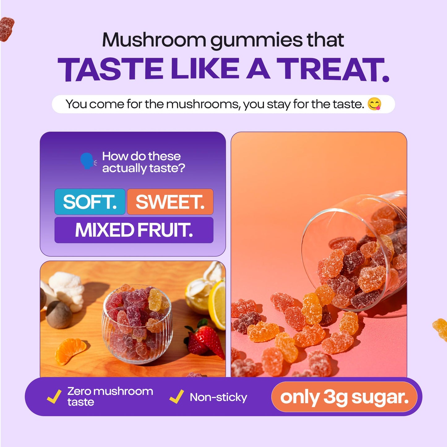 Drops Of Nature Organic Mushroom Gummies & Ashwagandha - Mixed Berry, 80 Gummies