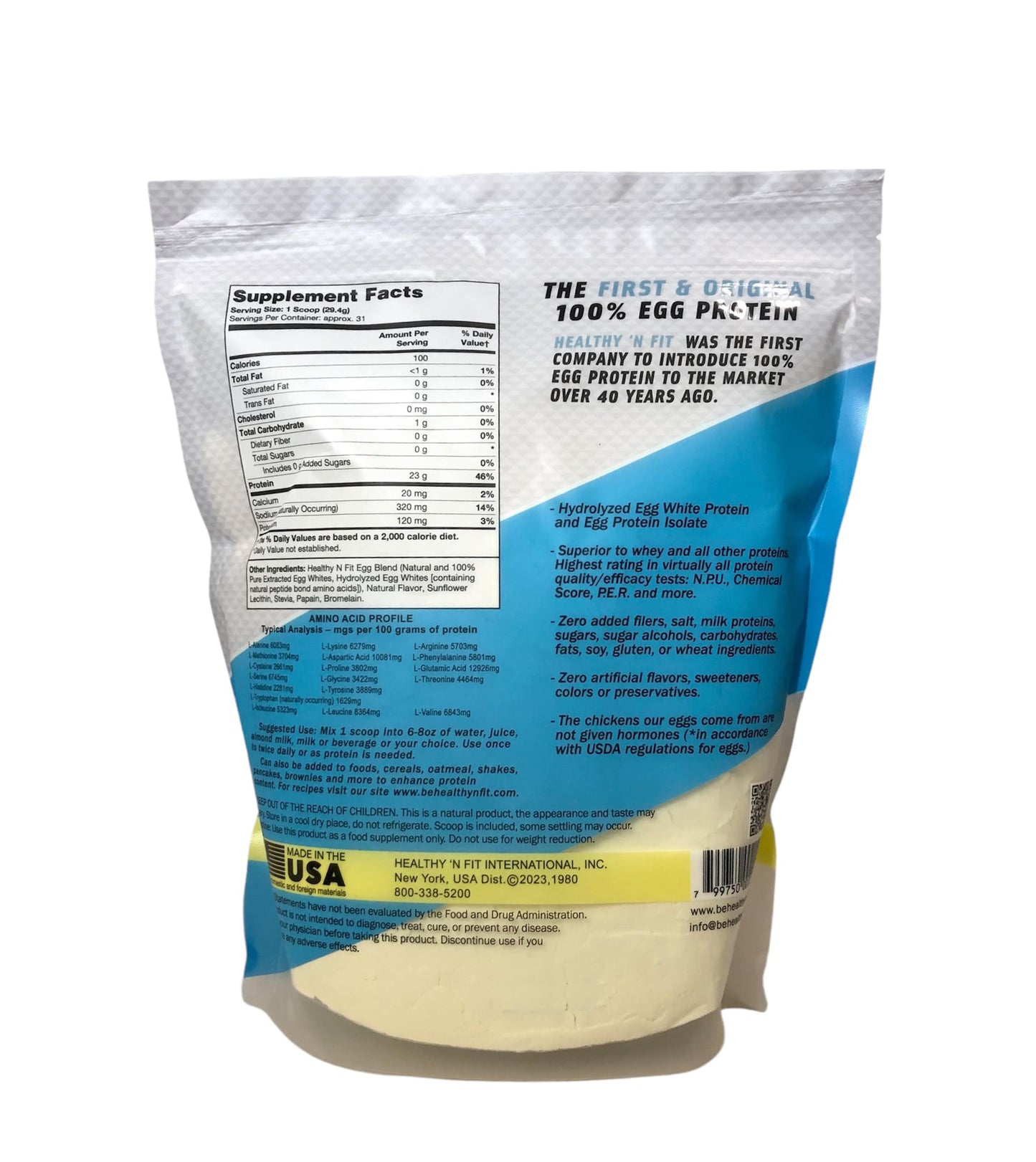 Healthy 'N Fit 100% Egg White Protein Powder Banana, 64 Servings