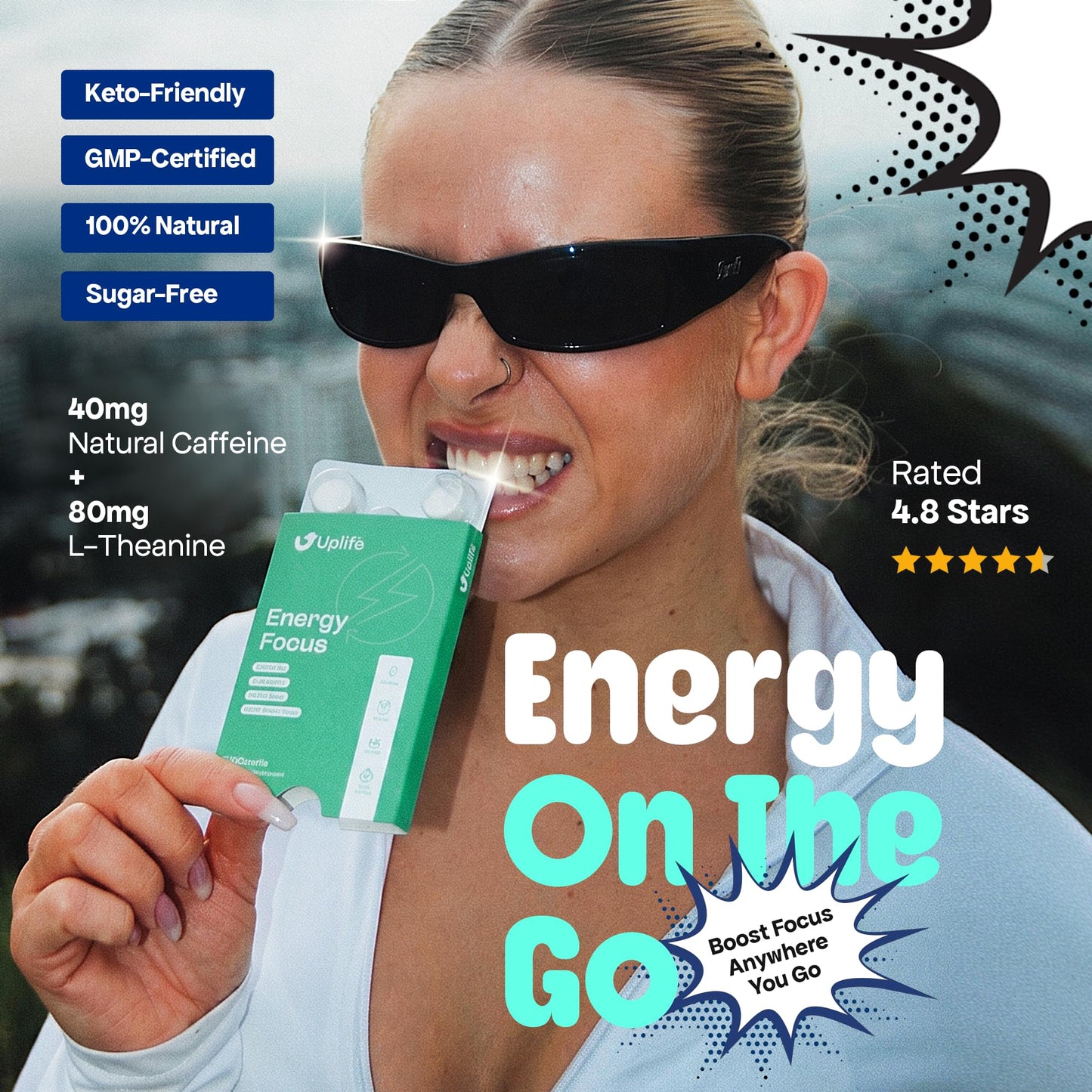 UPLIFE Energy and Focus Mint Chewable 60 Count