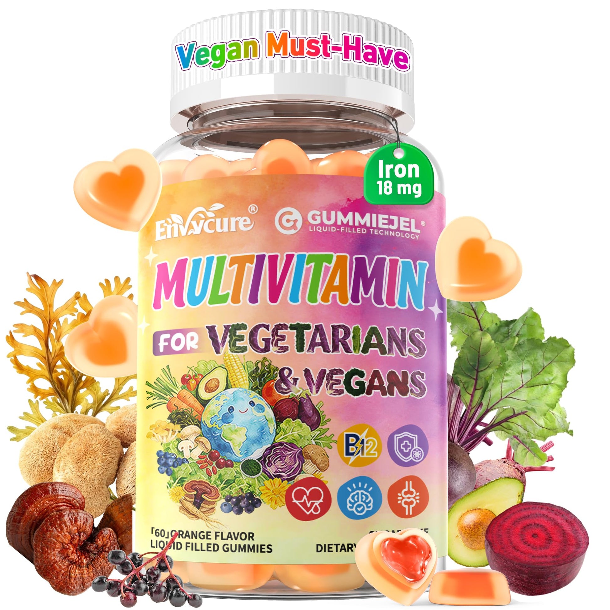 EnvyCure 41-in-1 Vegan Methylated Multivitamin Gummies 60 Count
