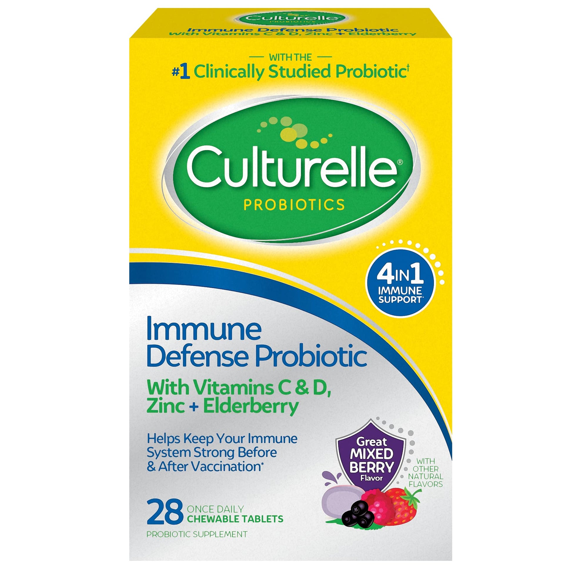 Culturelle Immune Defense Daily Probiotic for Women & Men Chewables, 28 Count