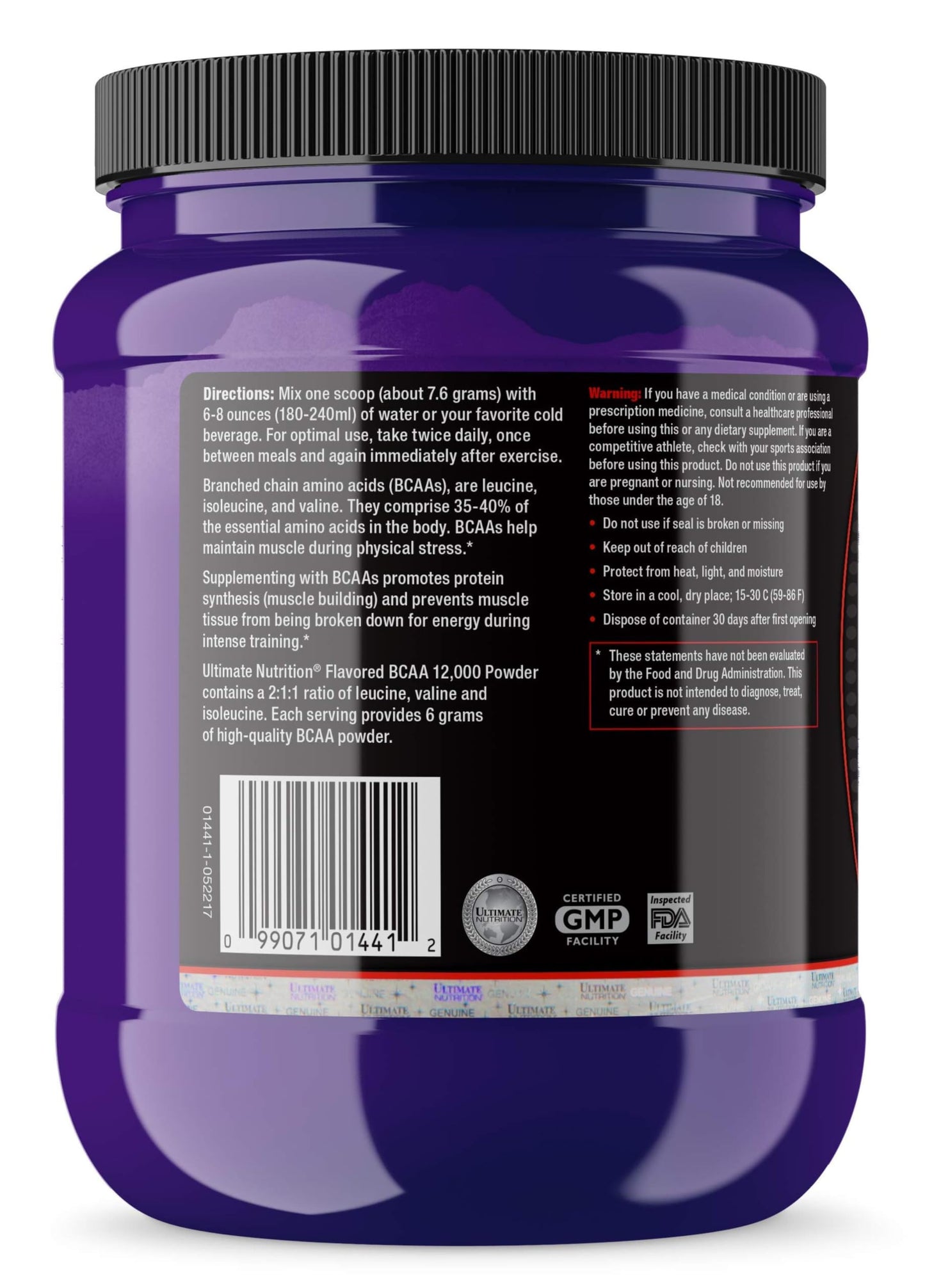 Ultimate Nutrition Flavored BCAA Powder, Cherry, 8 Servings