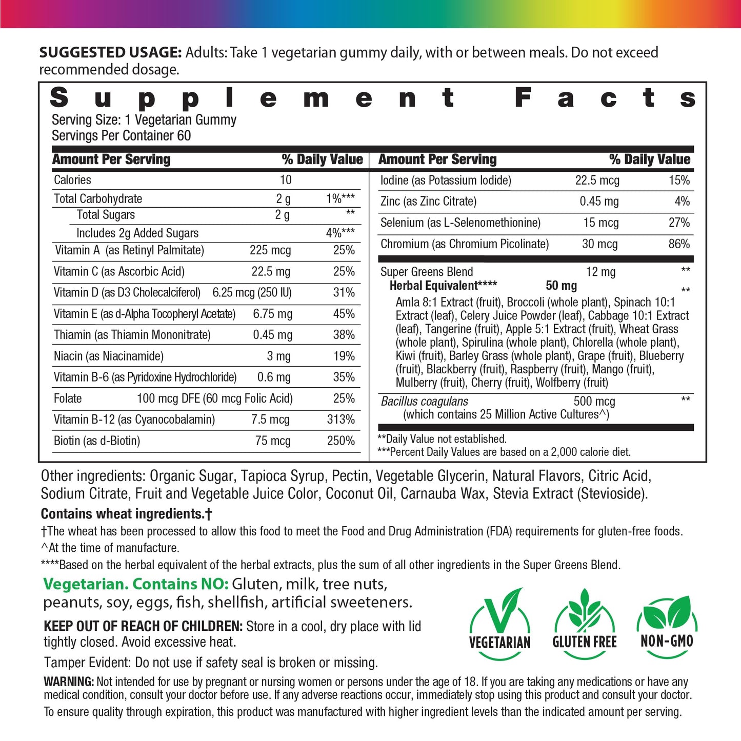 Rainbow Light Women's One + Multivitamin Gummies, 60 Count