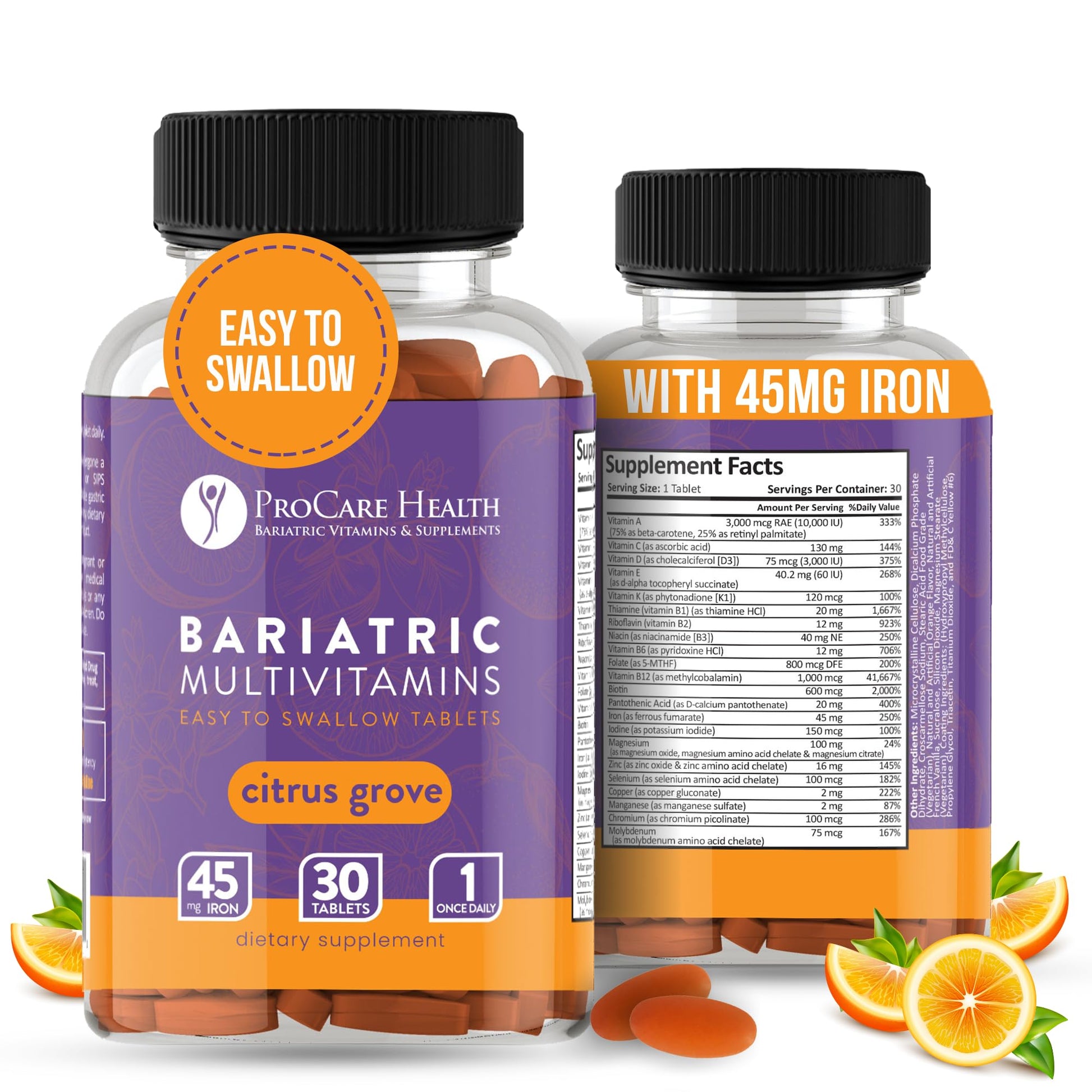 ProCare Health Easy-45 Bariatric Multivitamin Tablets 30 Count