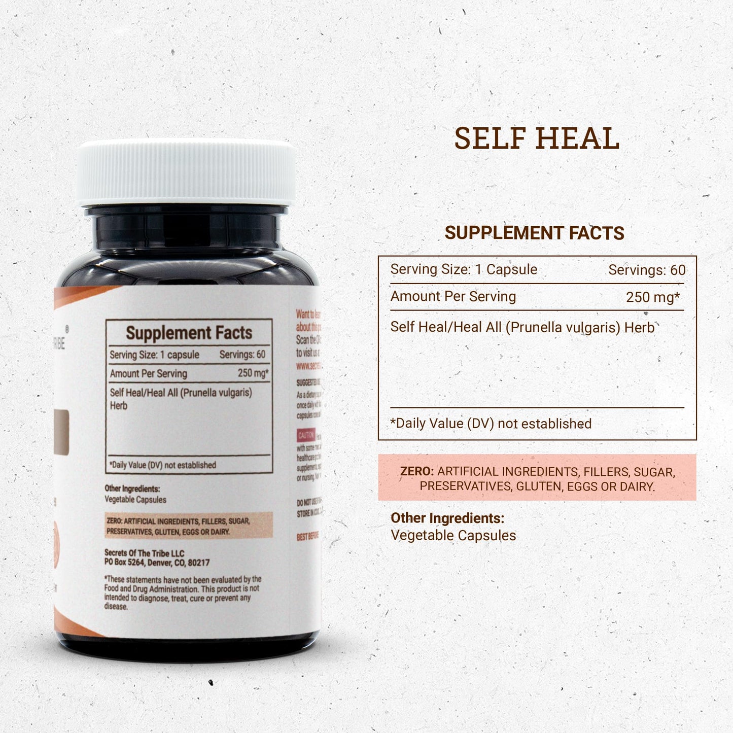 Secrets of the Tribe Self Heal Capsules, 60 Count