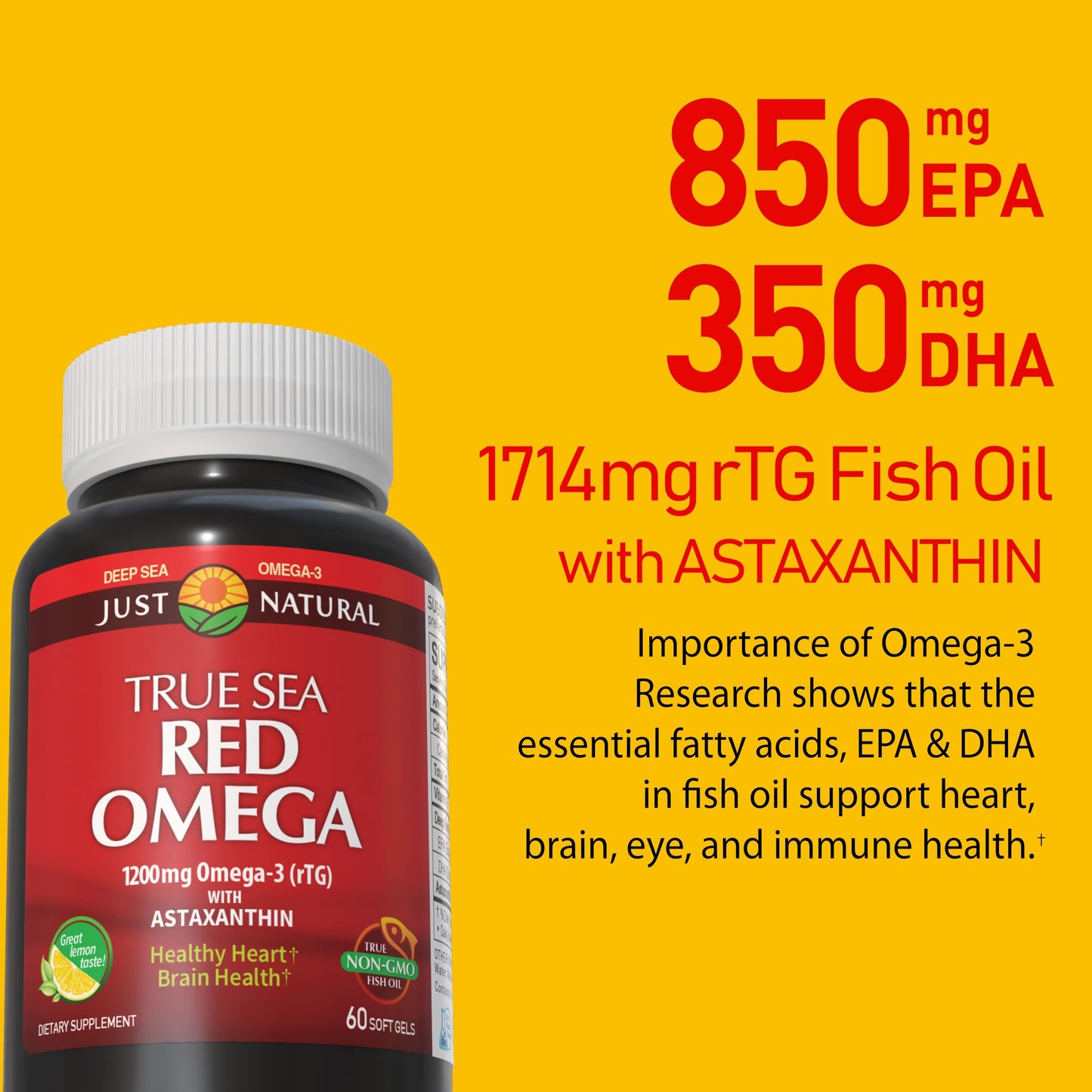 NANOWELL Red Omega-3 with Astaxanthin, DHA & EPA Softgels, 240 Count