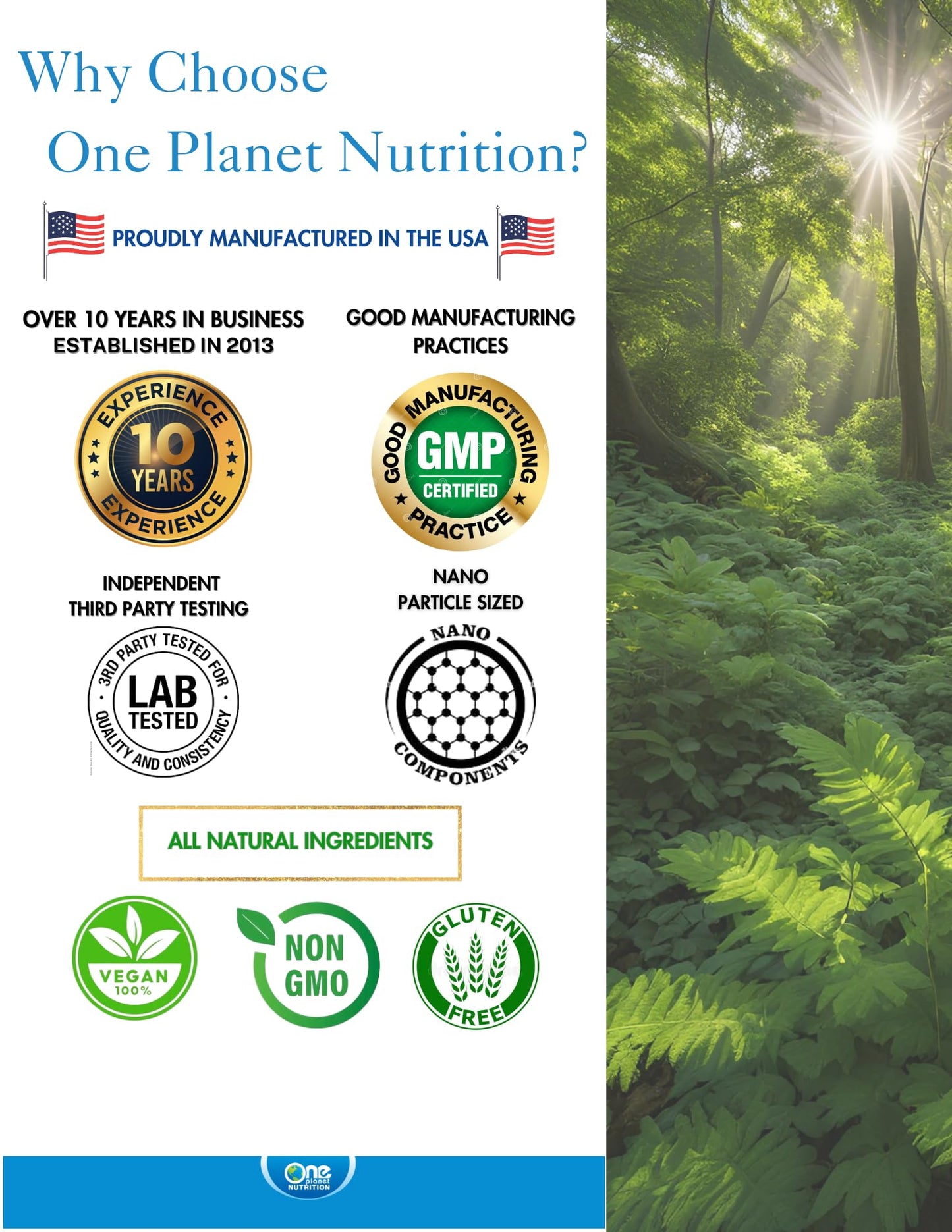 One Planet Nutrition Raw Moringa Capsules 500 mg, 120 Capsules
