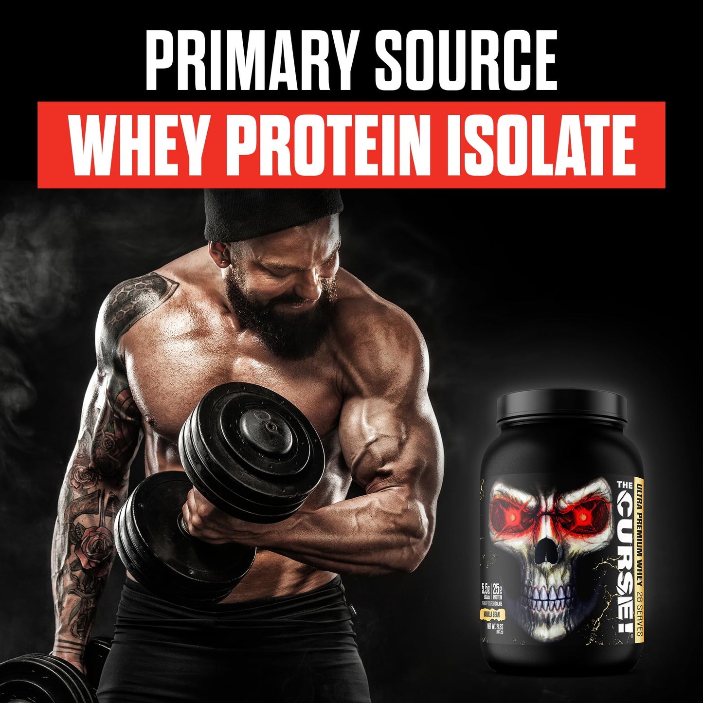 JNX Sports The Curse! Ultra Premium Whey Protein Powder Vanilla Bean, 32 Servings
