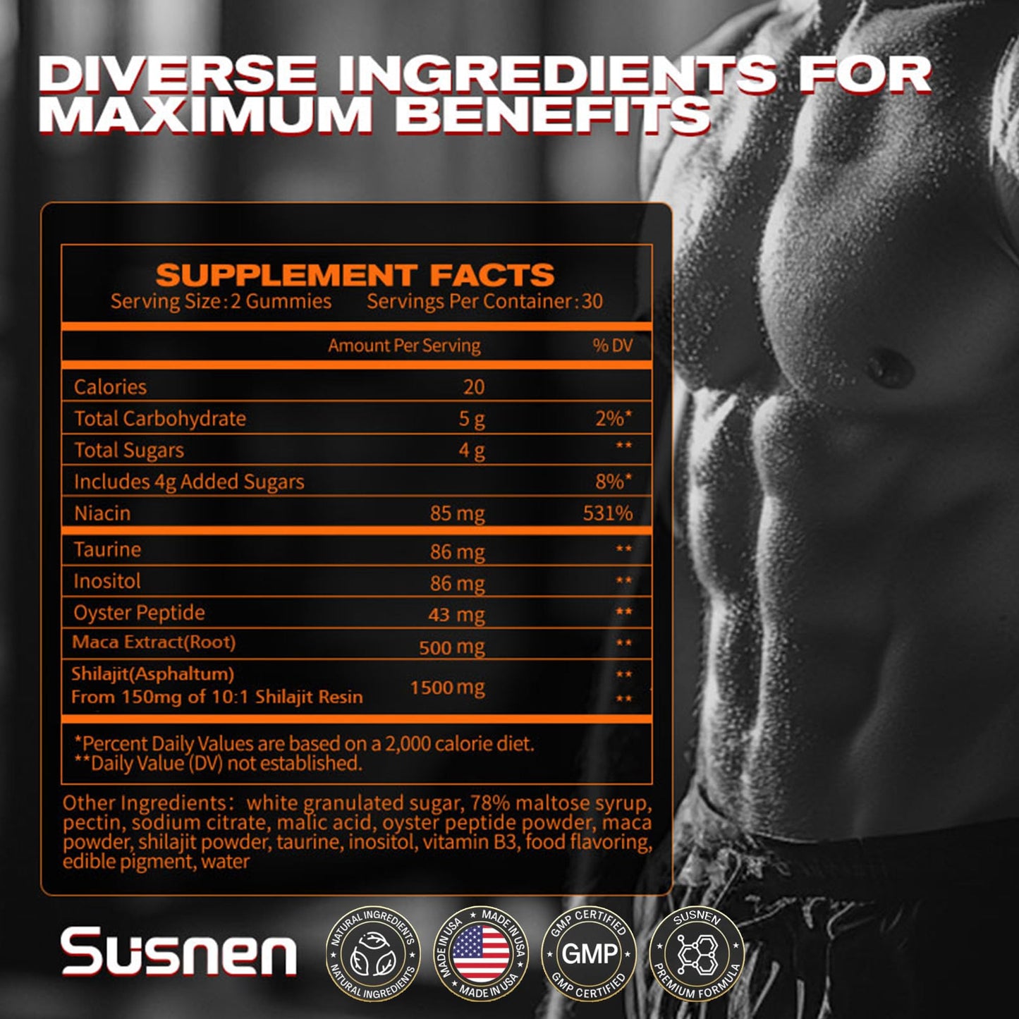 Susnen Inositol Gummies, 60 Gummies