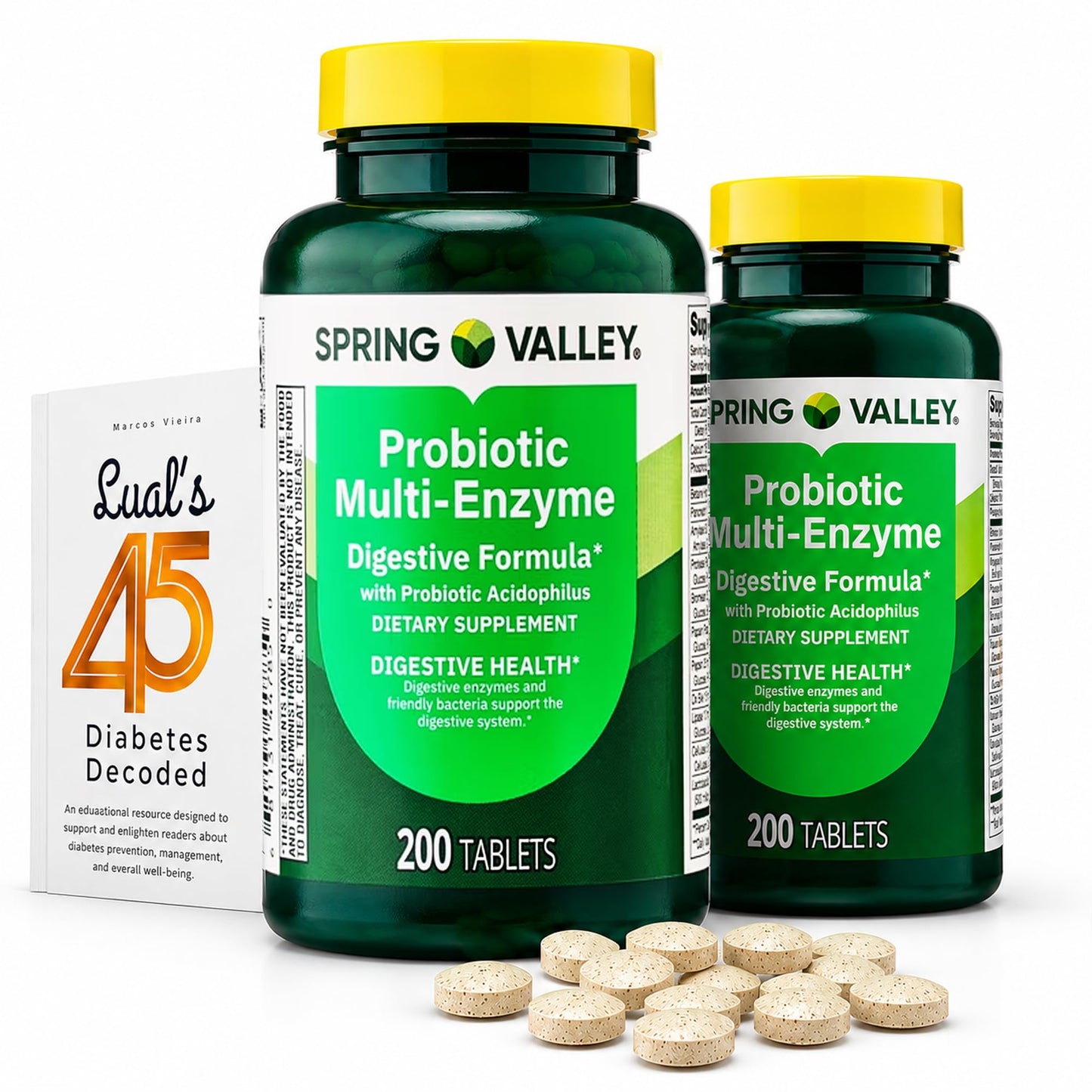 LUAL Probiotic Multi-Enzyme Digestive Formula Bundle Tablets, 400 Count