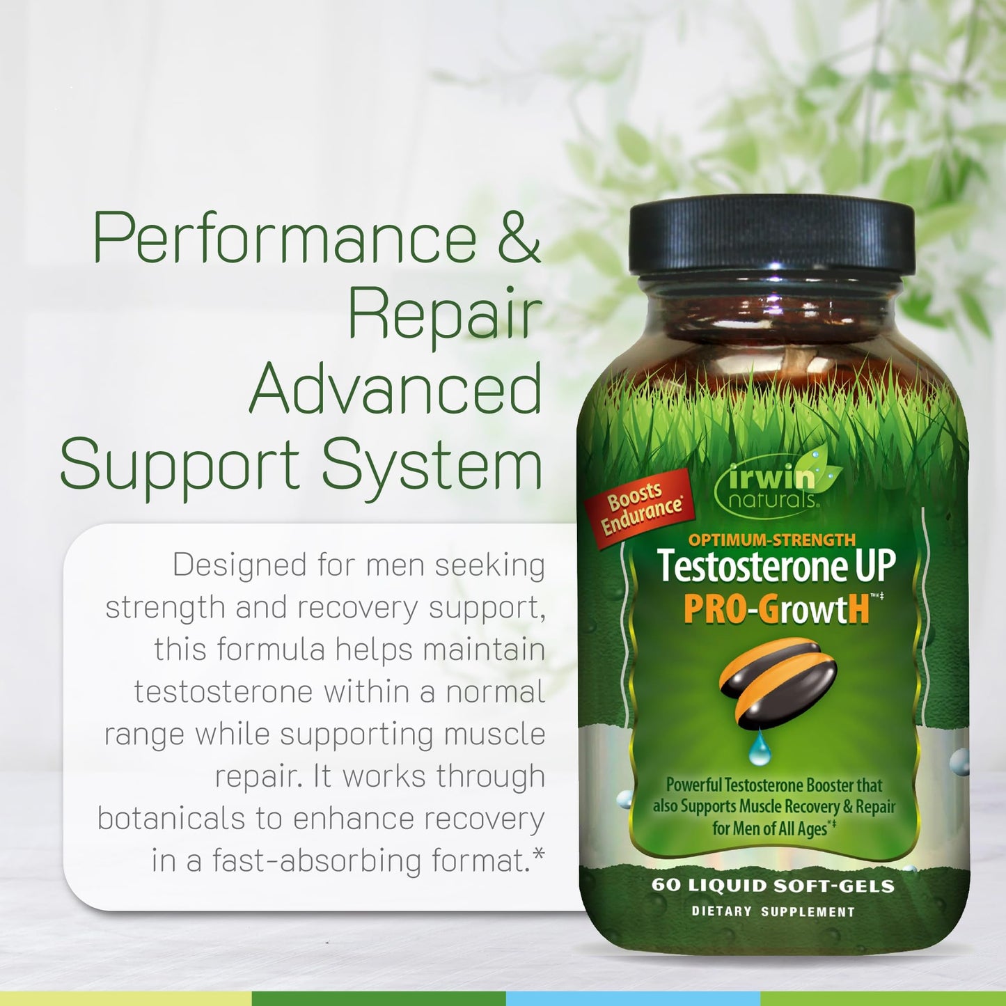 Irwin Naturals Optimum-Strength Testosterone UP PRO-Growth Softgel, 60 Count