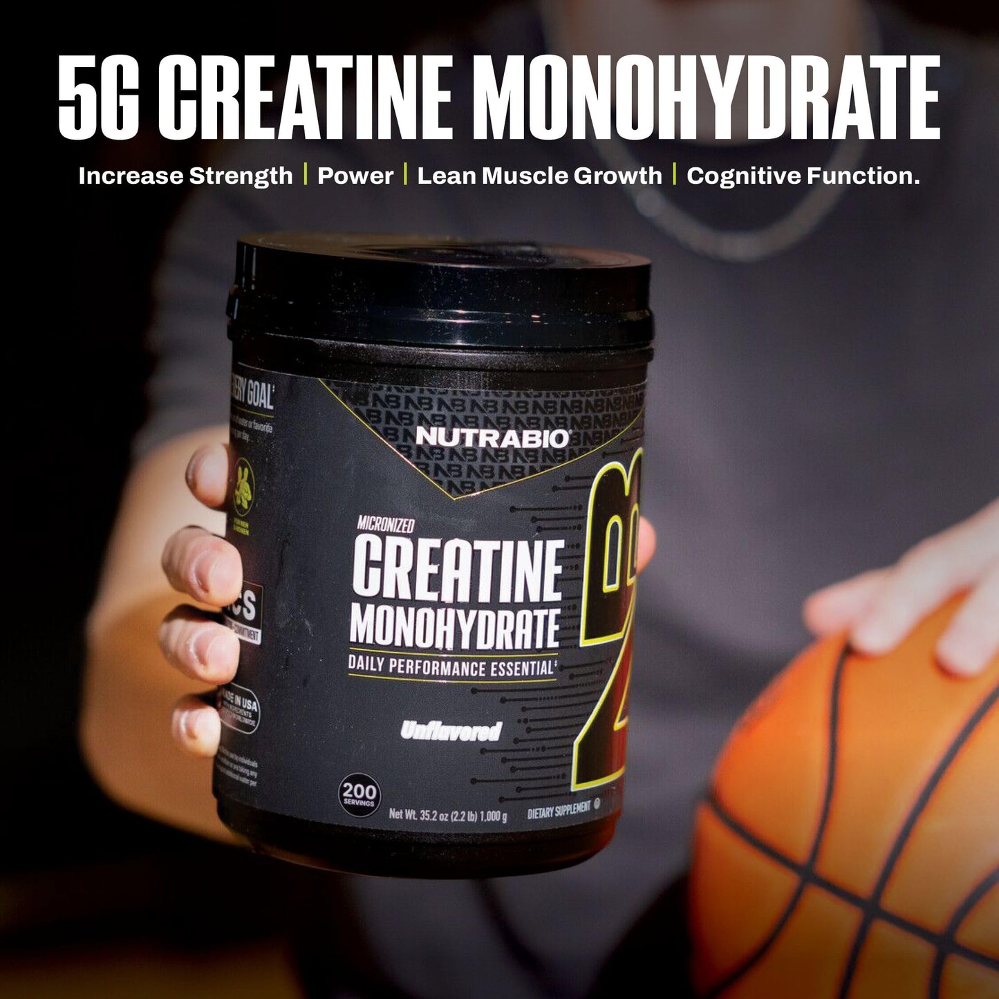 NutraBio Pure Micronized Creatine Monohydrate Powder, 1000 g, 35.27