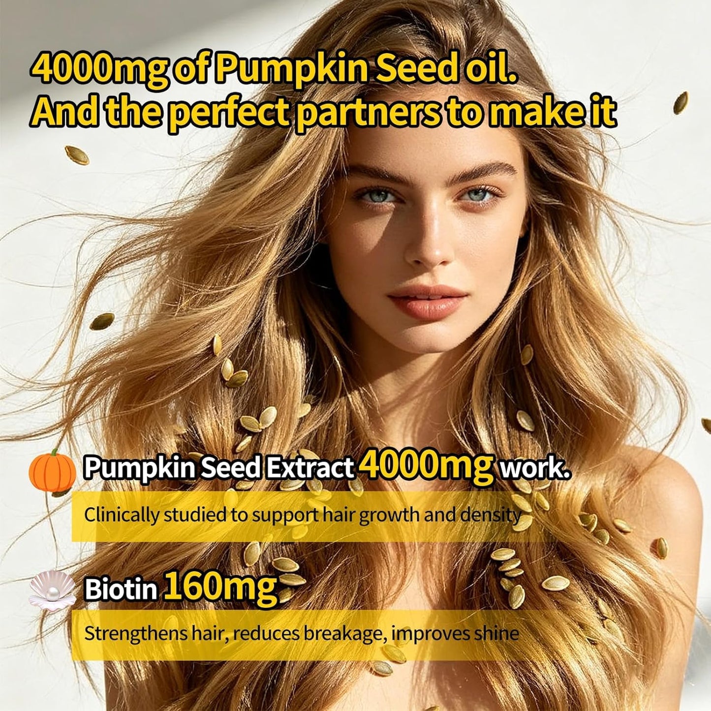 Foesdker Pumpkin Seed Oil with Saw Palmetto for Hair & Overall Health Softgel 300