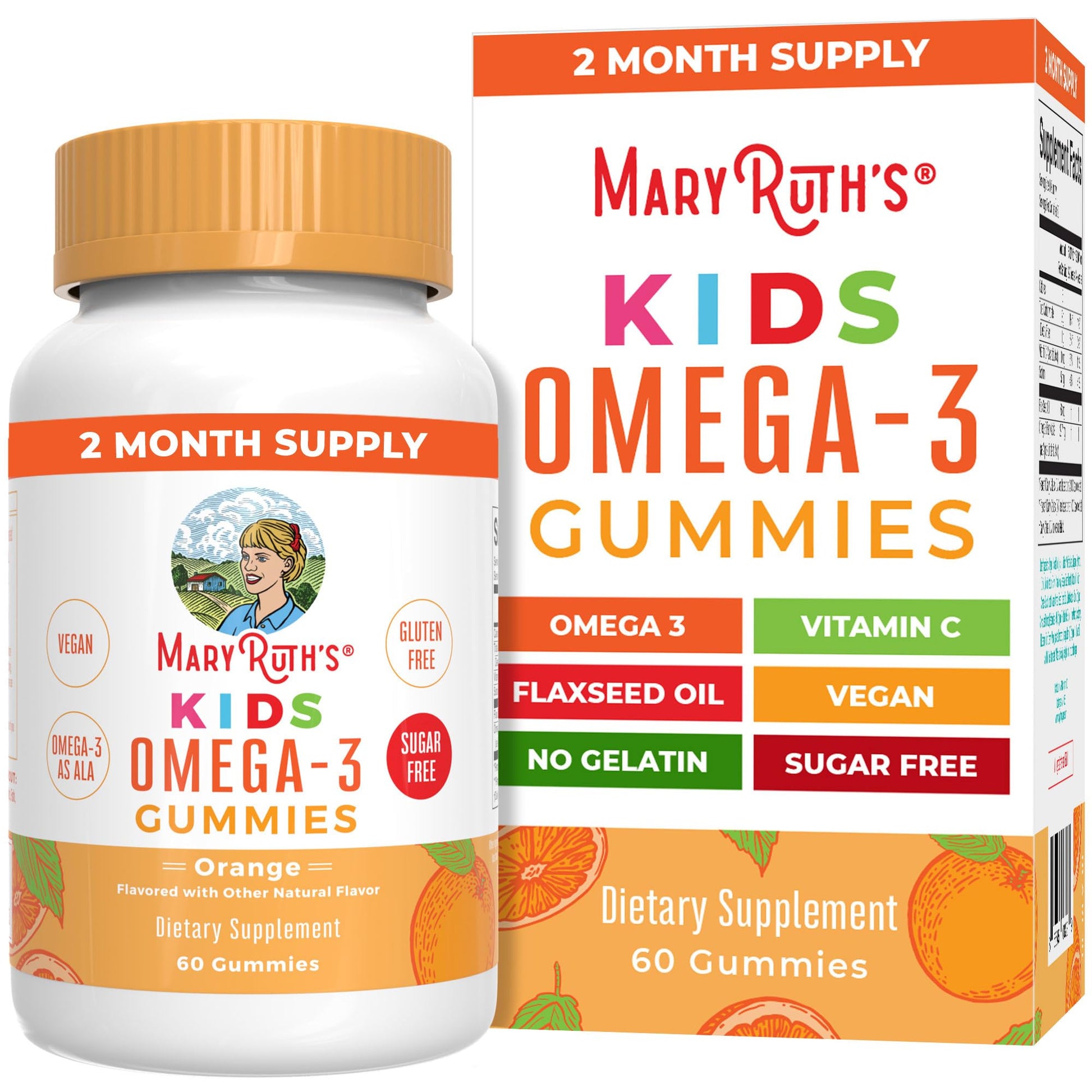 MARYRUTH'S Vegan Omega-3 Gummies for Kids, 60 Count