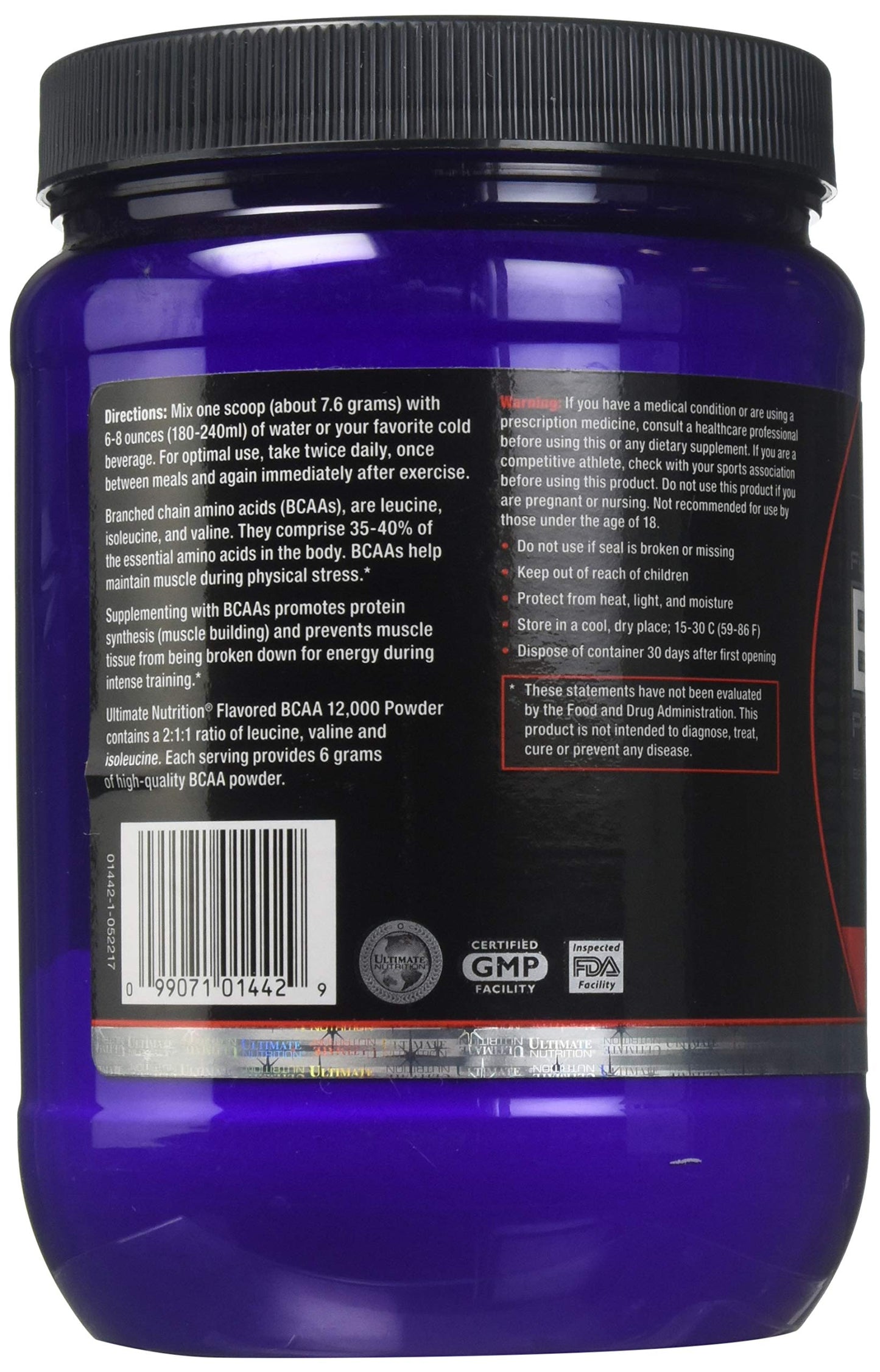 Ultimate Nutrition Flavored BCAA Powder, 8 oz, Fruit Punch
