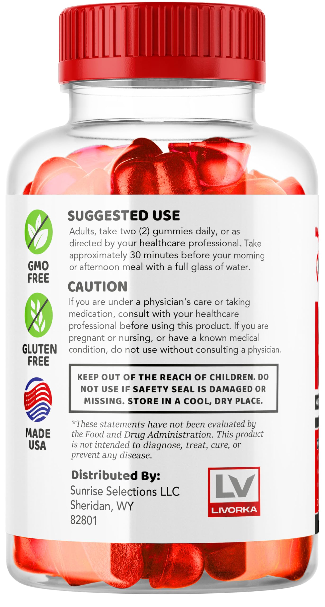 LIVORKA Trim Tummy Keto ACV Gummies 180 Gummies