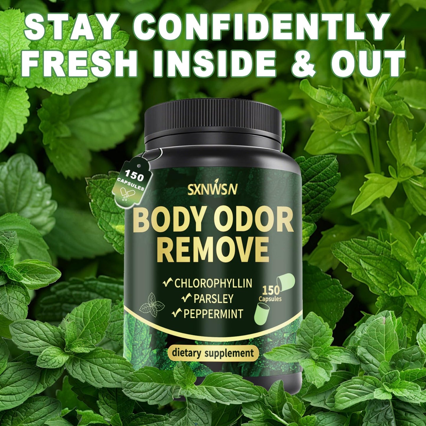 SXNWSN Body Deodorizing Supplement Chlorophyll Capsules 1 Count