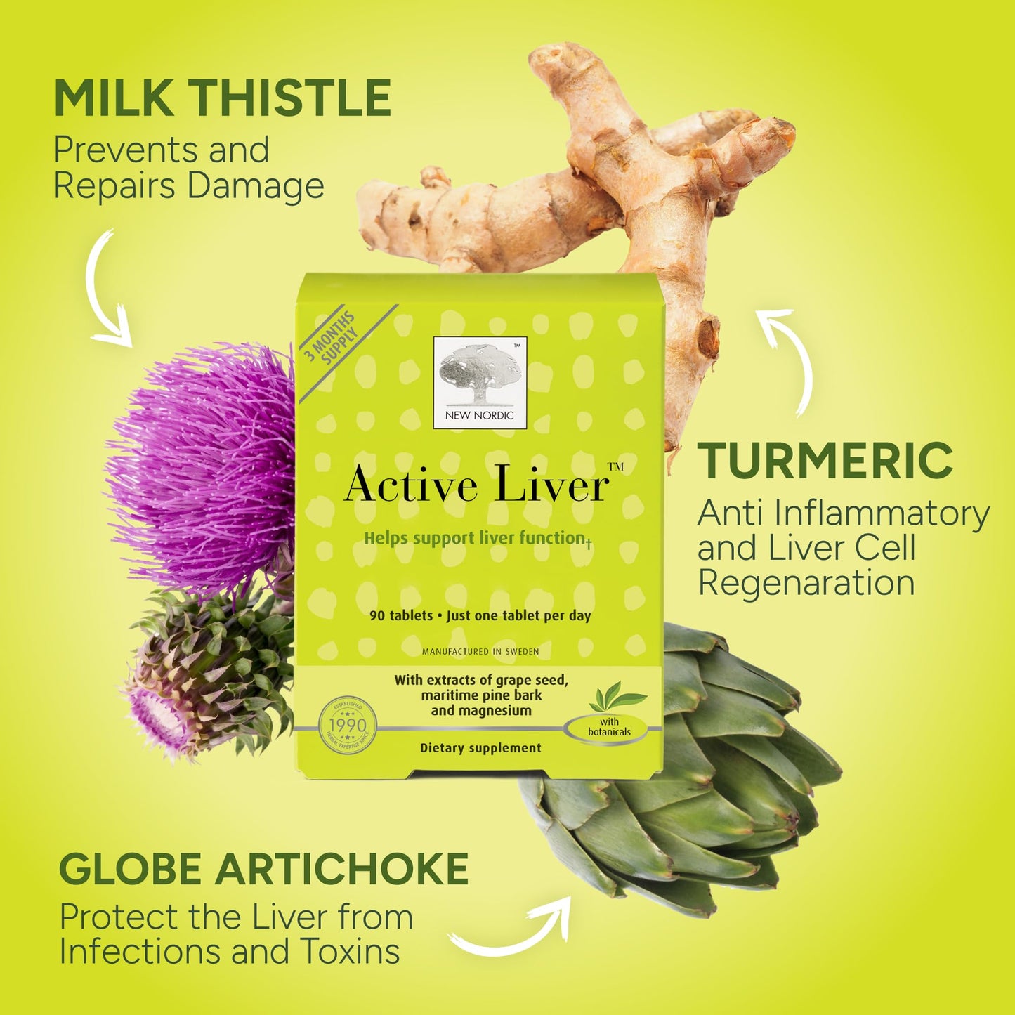 NEW NORDIC Active Liver Daily Support Supplement 30 Tablets