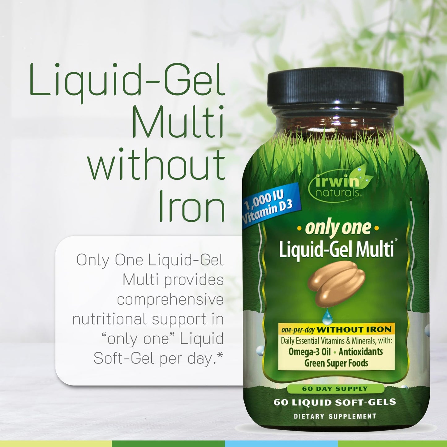Irwin Naturals Only One Daily Multivitamin Iron-Free Formula 60 Softgels