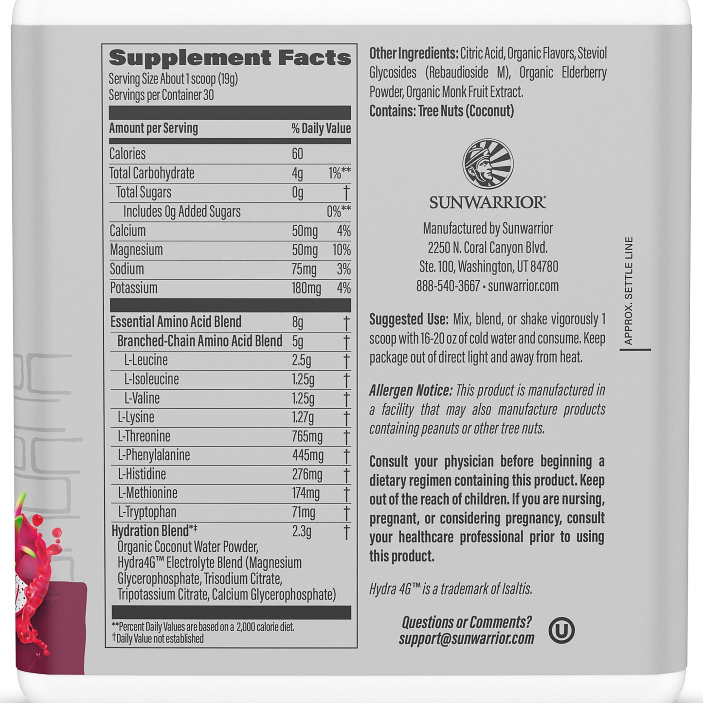 Sunwarrior Amino Energy Powder 20 Servings