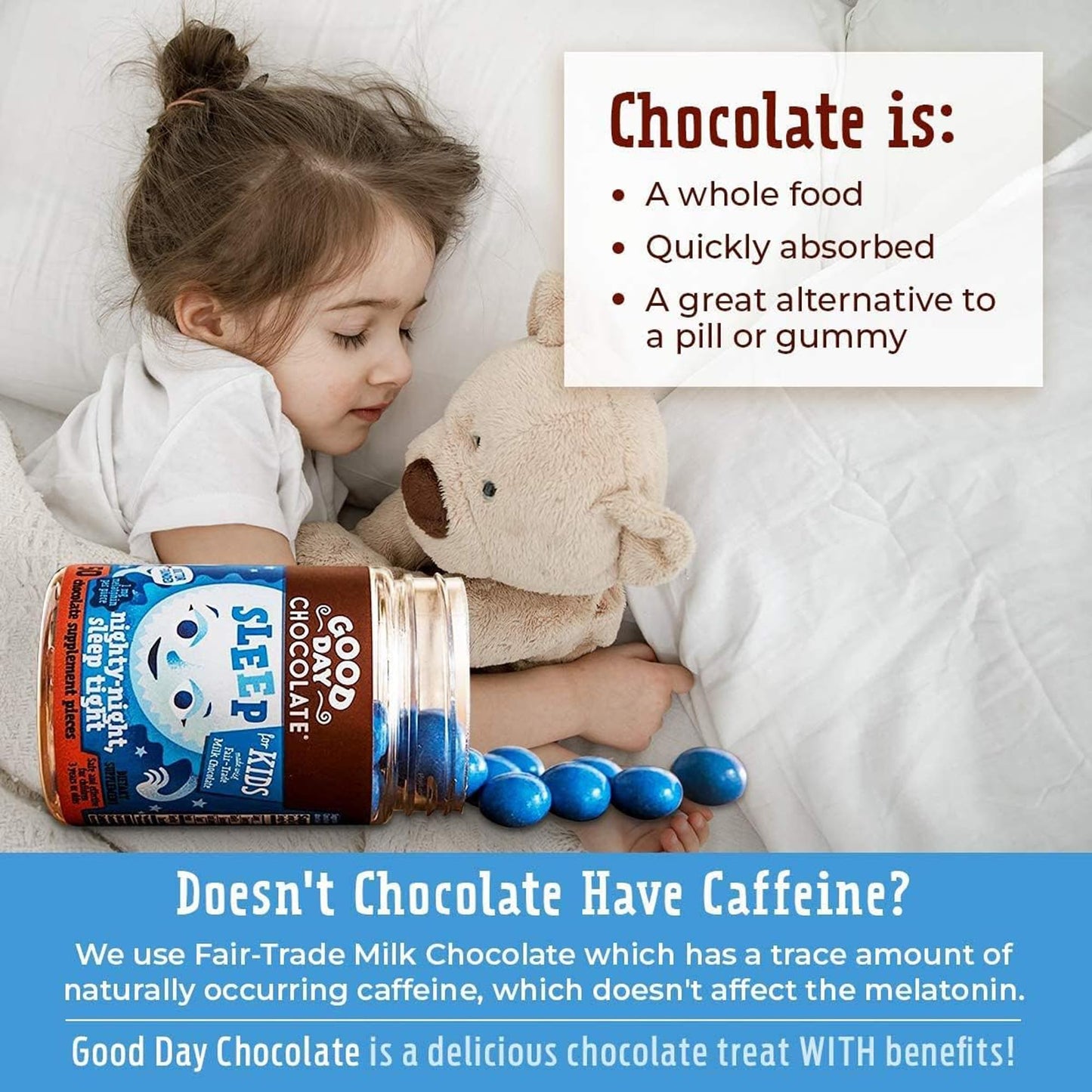 Good Day Chocolate Melatonin for Kids Chewable 100-count