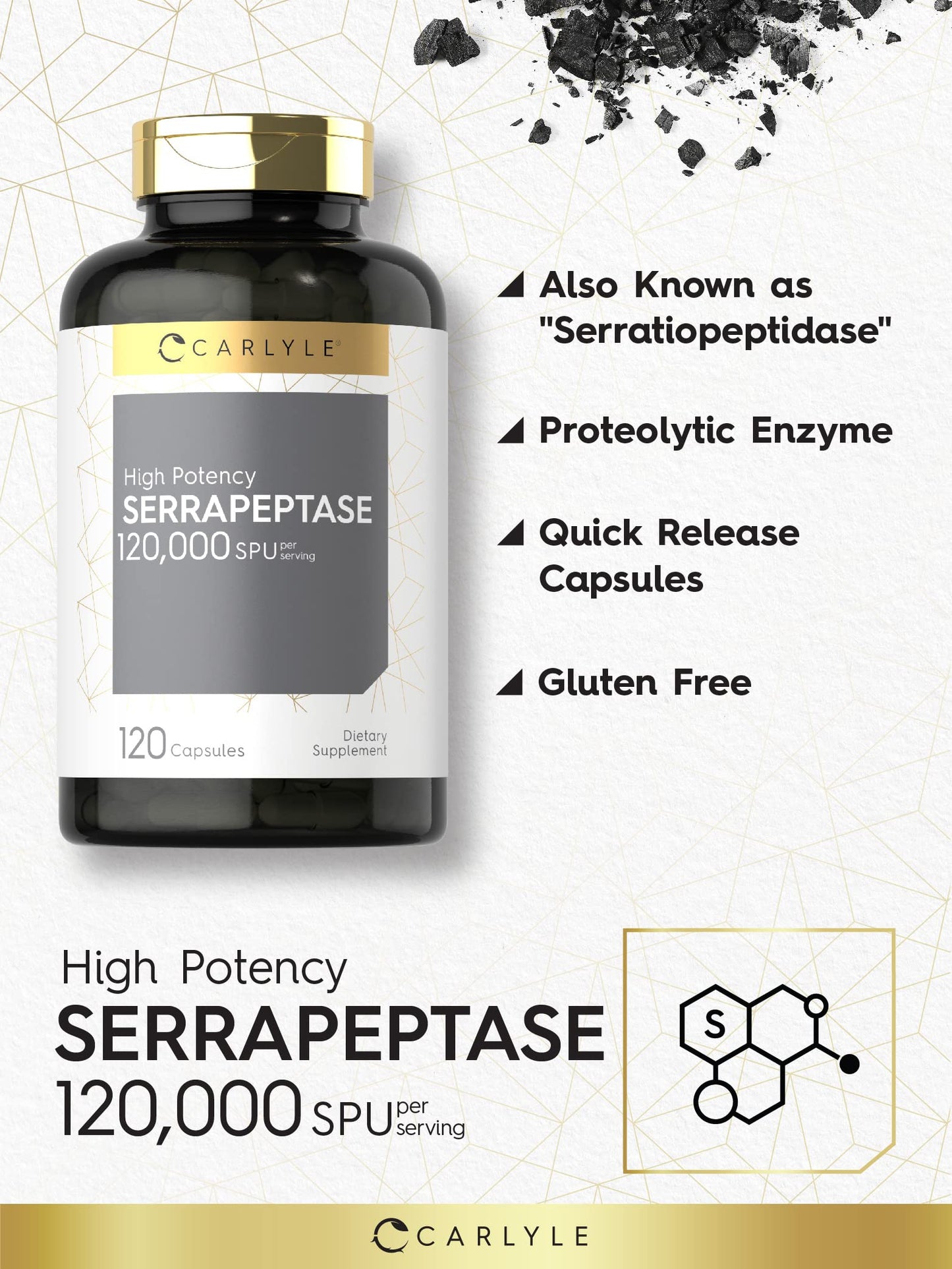 Carlyle Serrapeptase 120000 SPU Capsule 120 Count