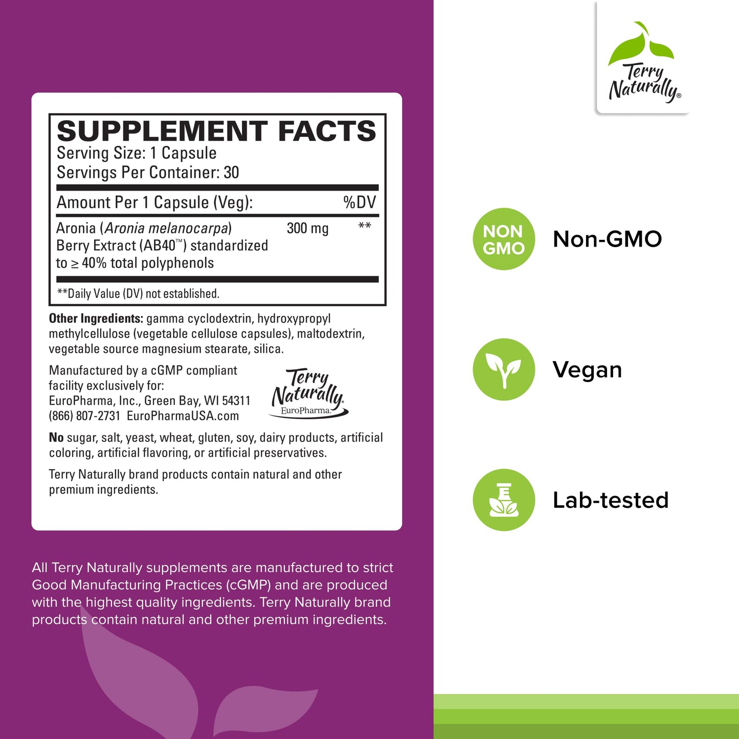 Terry Naturally Aronia Berry 300 Capsule 30