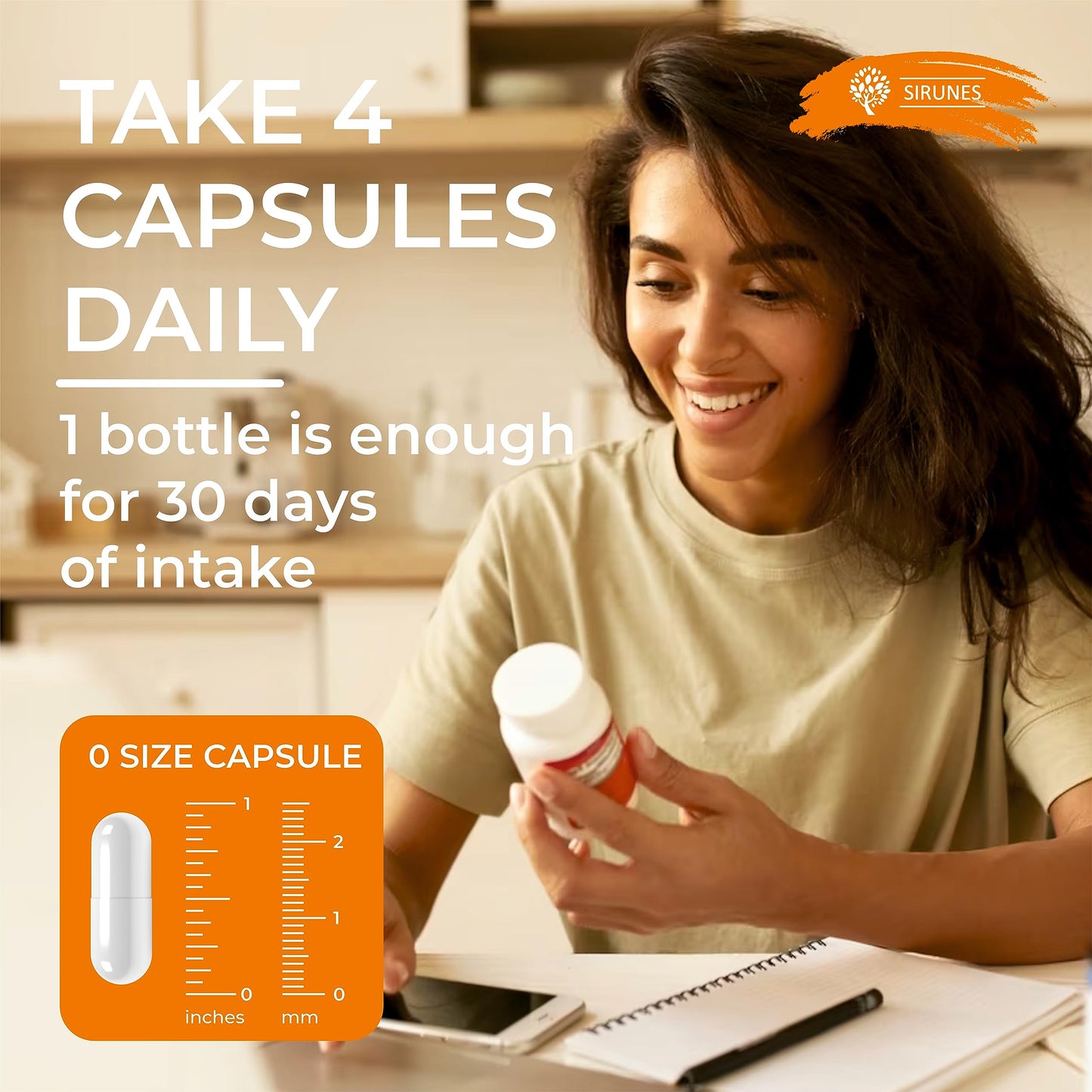 SIRUNES Marine Collagen Peptides Capsules, 120 Count