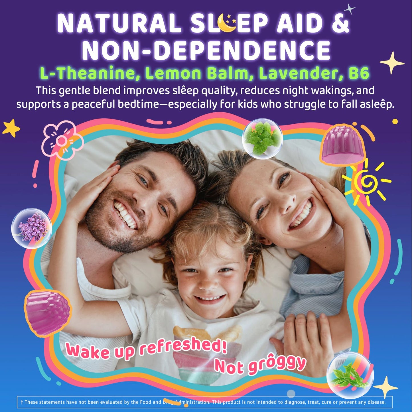 ELLAMENTZ Kids Sleep Gummies, Gummy, 60 Count