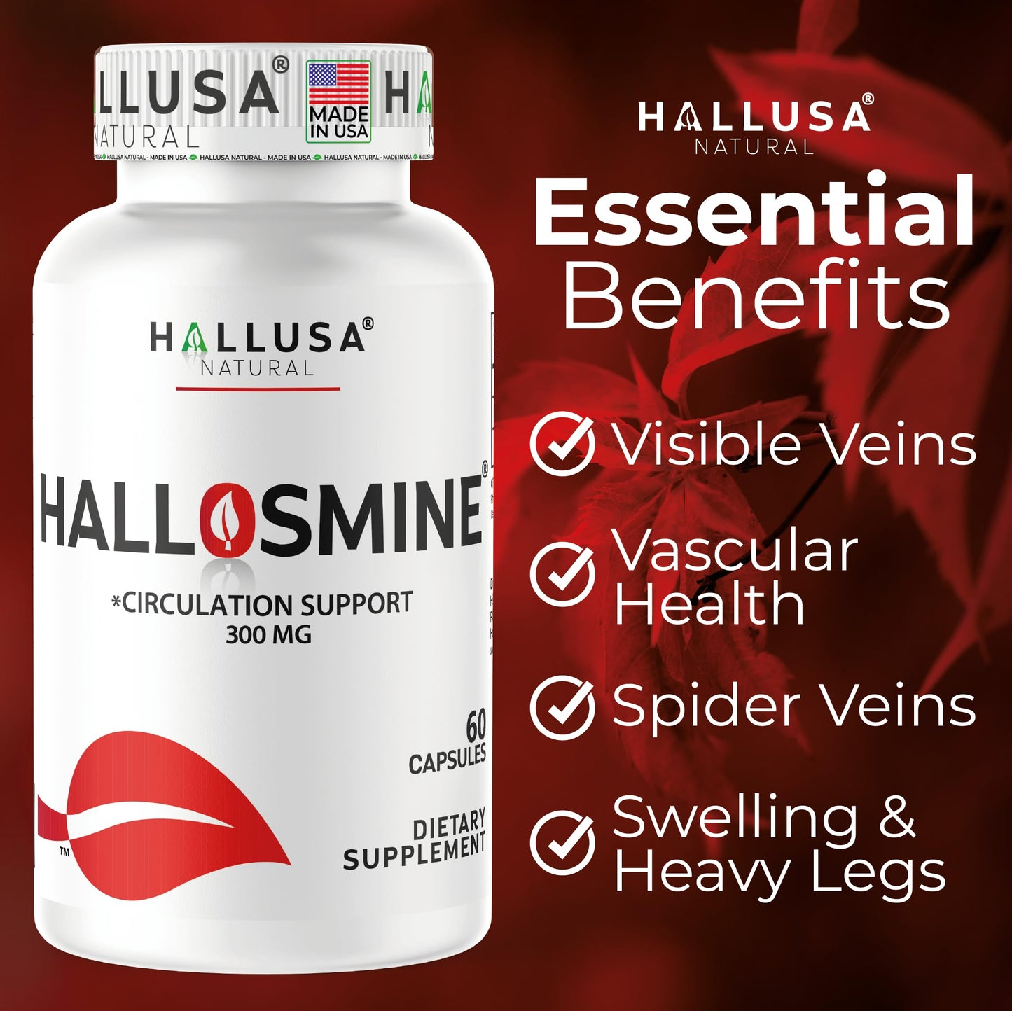 Hallusa Natural Diosmin Circulation Capsule, 60 Count