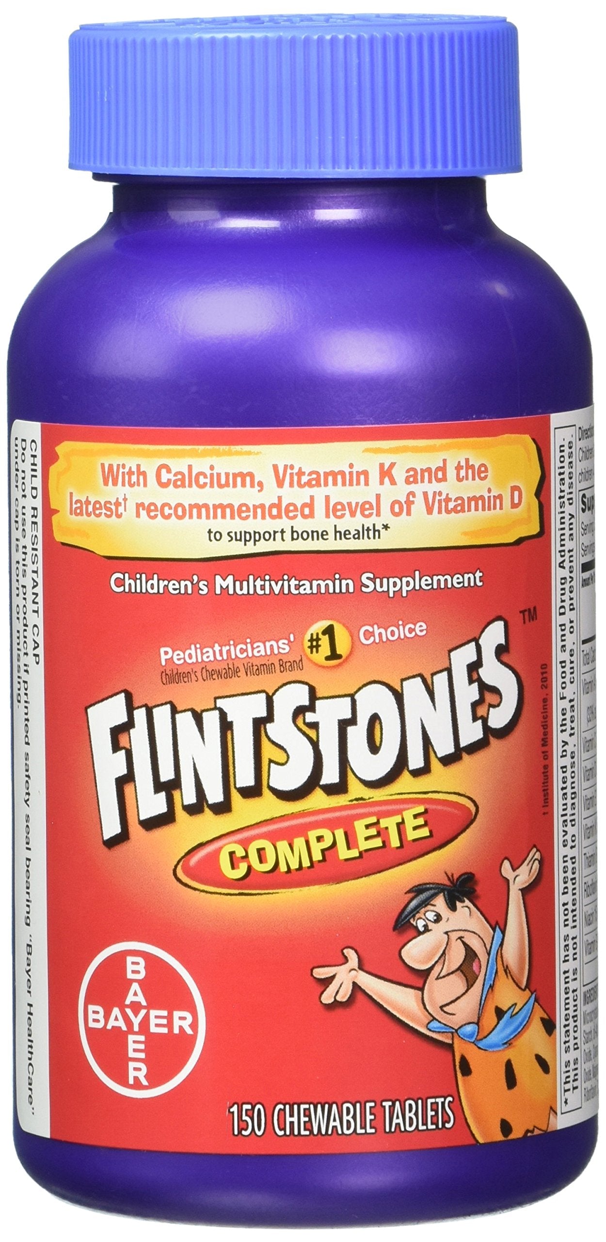 Flintstones Vitamins Chewables Complete Multivitamin for Kids and Toddlers with Iron, Calcium, Vitamin C & Vitamin D, 300 Count