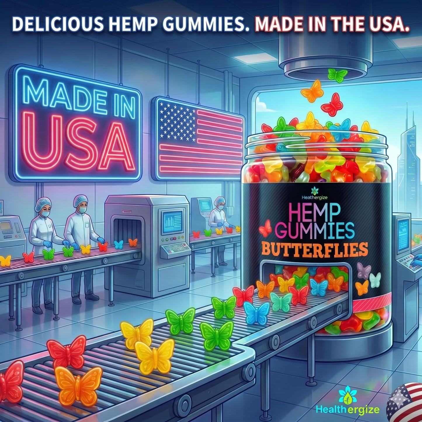 Healthergize Hemp Sleep Gummies for Adults Chewable, 96 Count