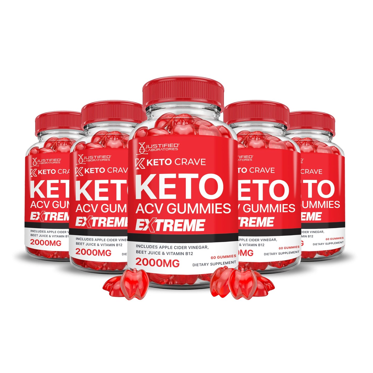 Justified Laboratories Keto Crave Keto ACV Gummies Extreme Gummy, 300 Count