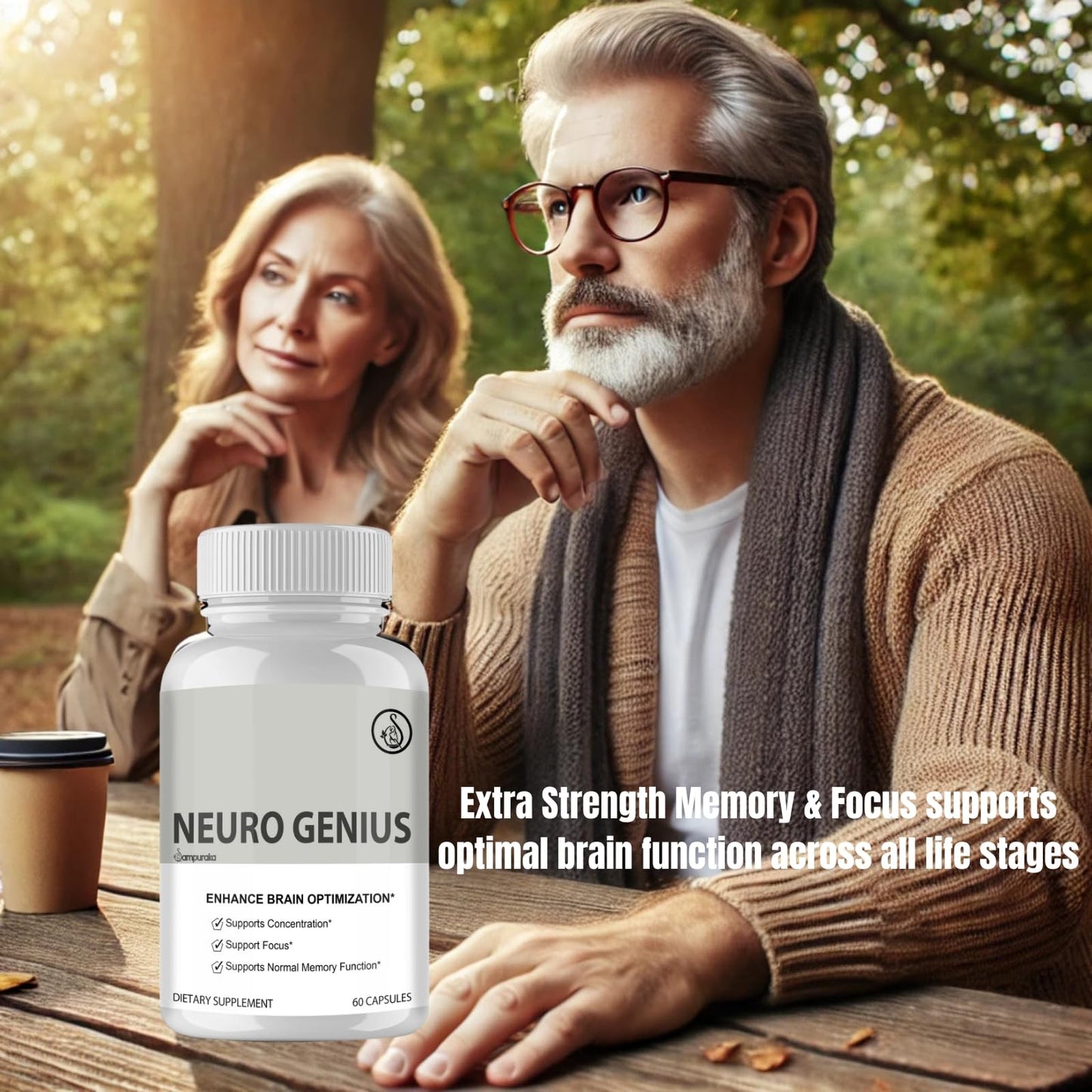 Sampuraka Neuro Genius Advanced Cognitive Support Supplement to uplock Brain Potential Capsule 60 Count