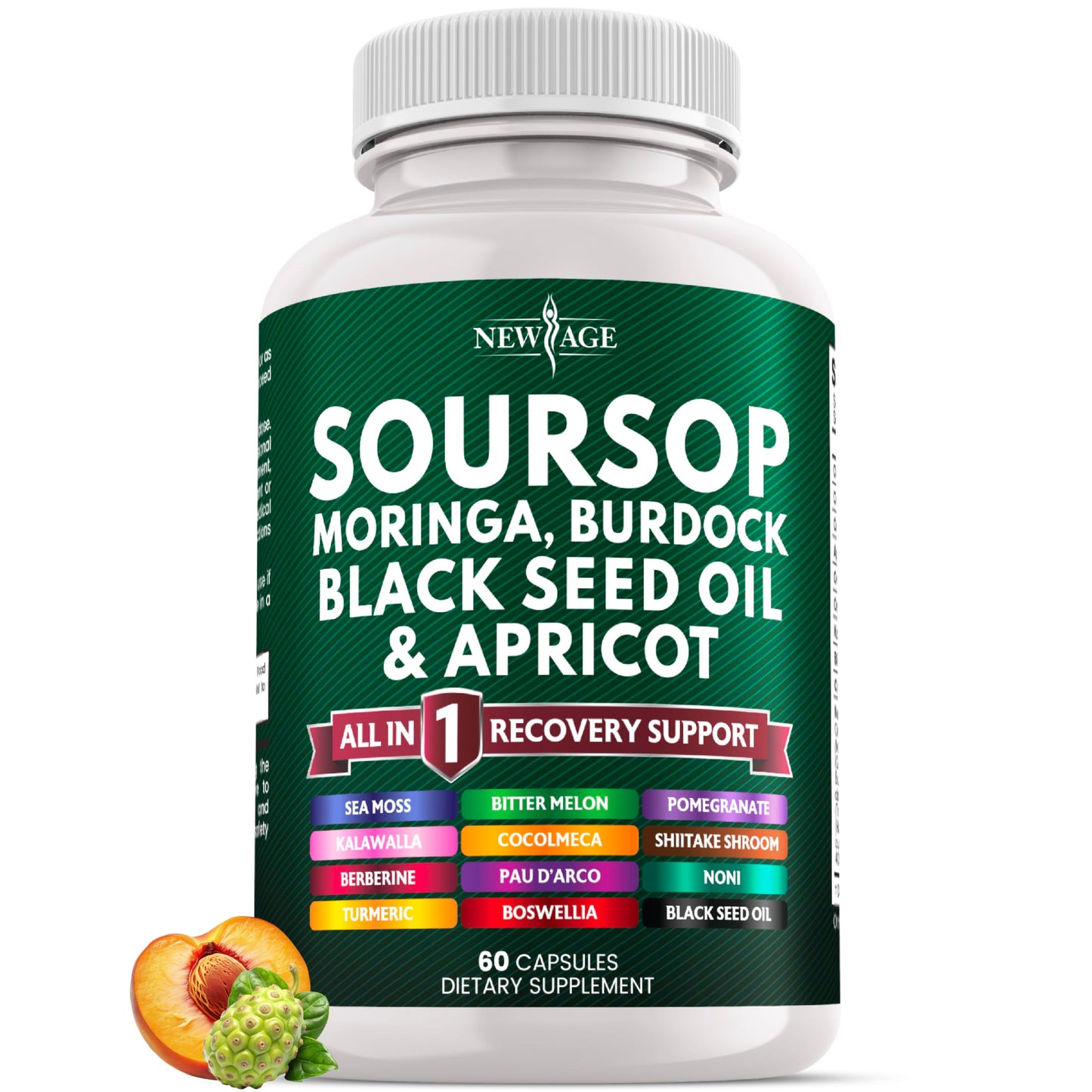 NEW AGE Soursop Supplement Capsules, 60 Count