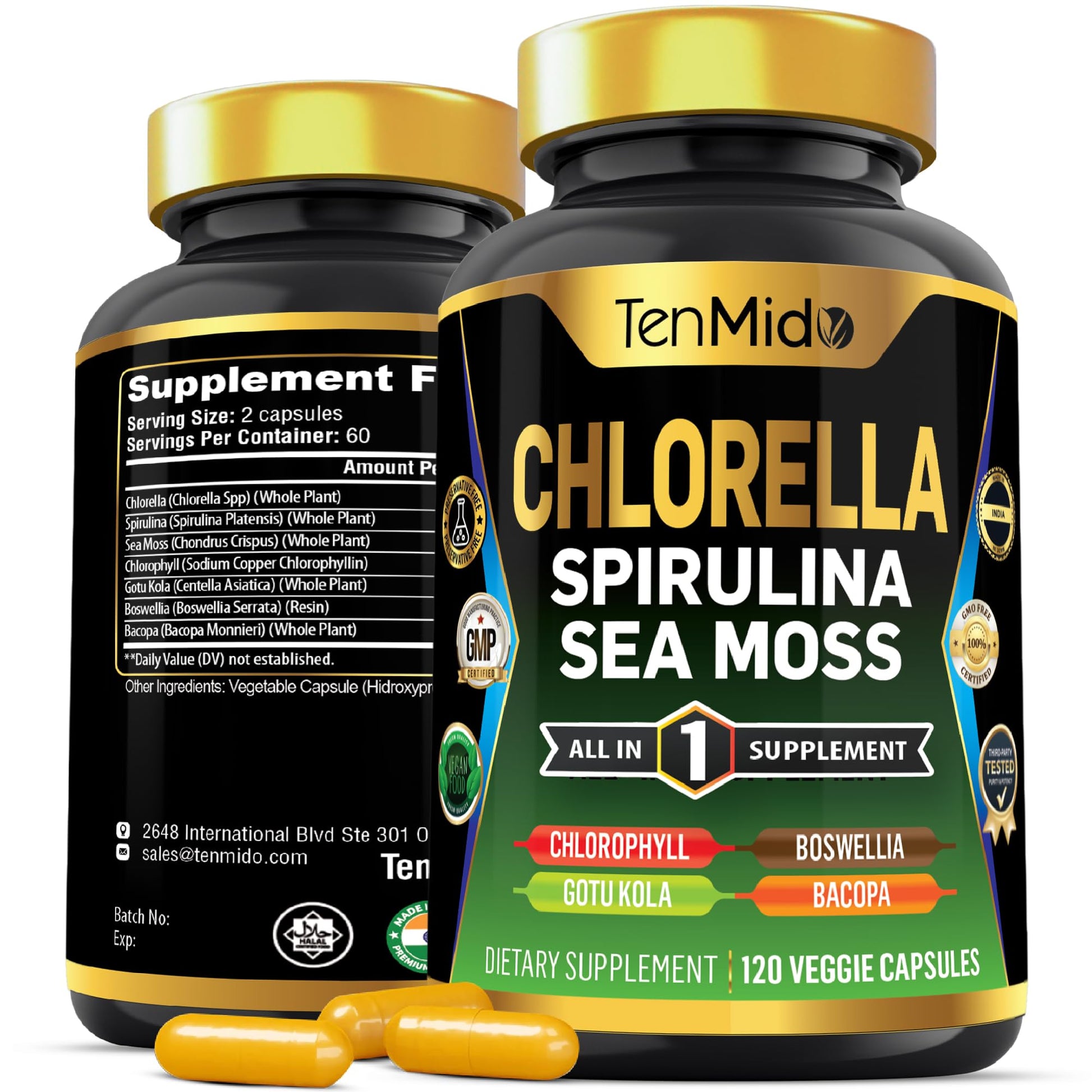 Tenmido Chlorella Supplement Capsule 120 Capsules